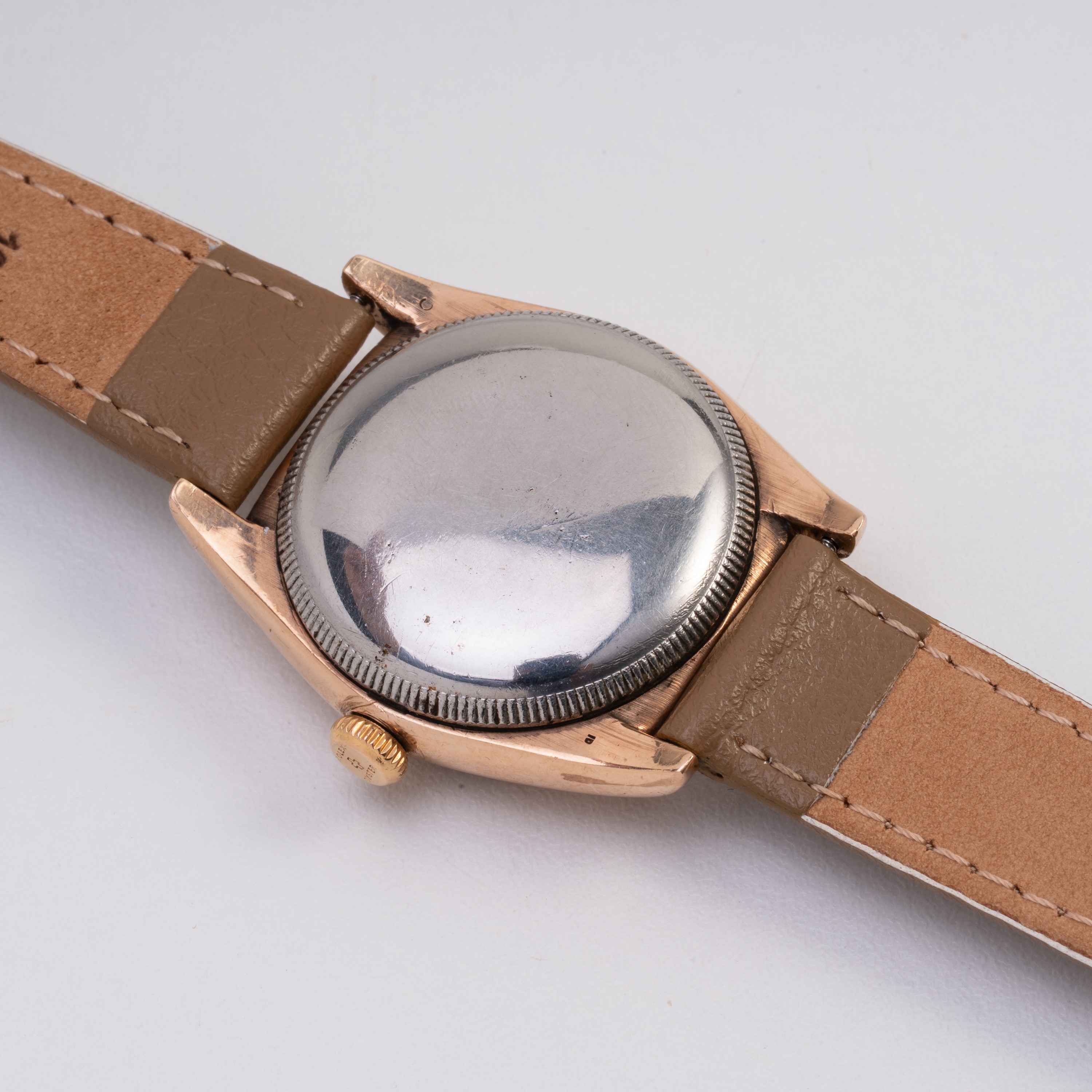 Rolex - Ovetto 5015, orologio solo tempo a carica automatica placcato oro rosa 10KT (anni ’40)