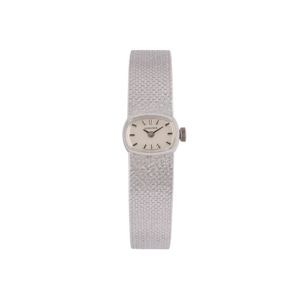 LONGINES - LONGINES OROLOGIO SOLO TEMPO A CARICA MANUALE IN ORO BIANCO 18KT CON BRACCIALE INTEGRATO IN ORO GIALLO 18KT LAVORATO E QUADRANTE GRIGIO