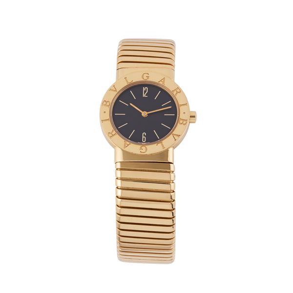 BULGARI - BULGARI - TUBOGAS OROLOGIO SOLO TEMPO AL QUARZO IN ORO GIALLO 18 KT CON BRACCIALE ELASTICO IN ORO GIALLO 18 KT