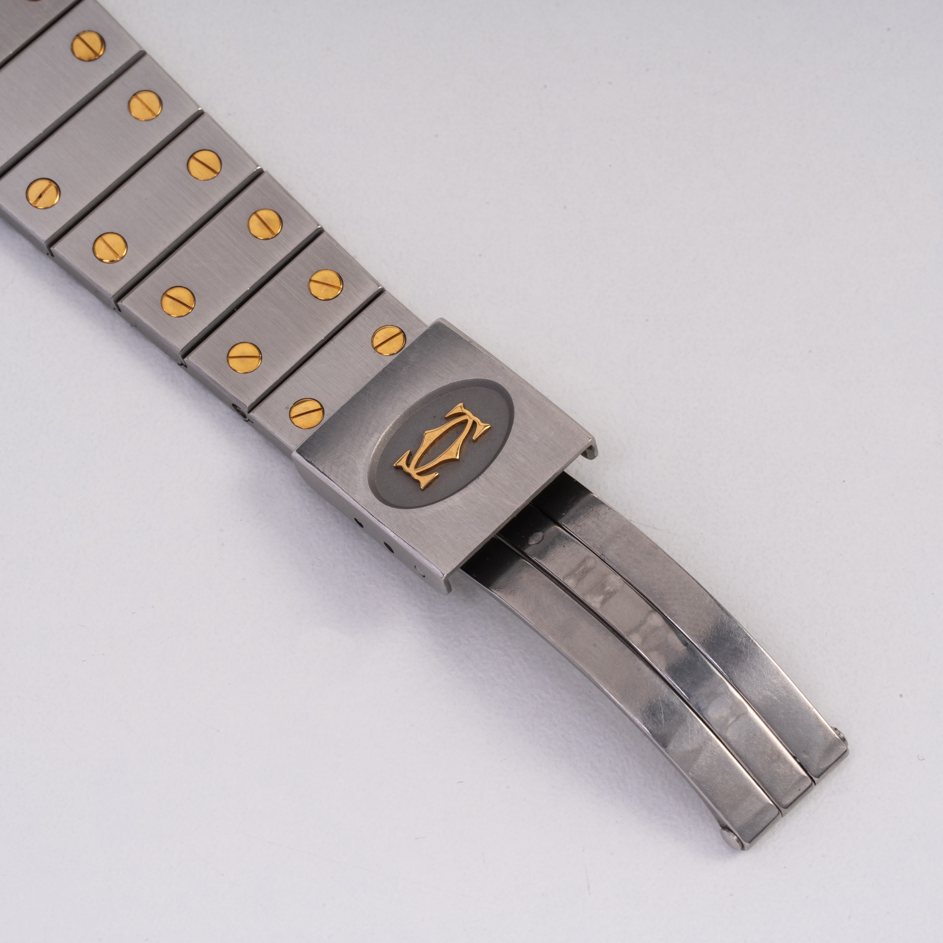 Cartier - Santos Carreé 2961, orologio solo tempo automatico in acciaio e oro giallo 18 kt