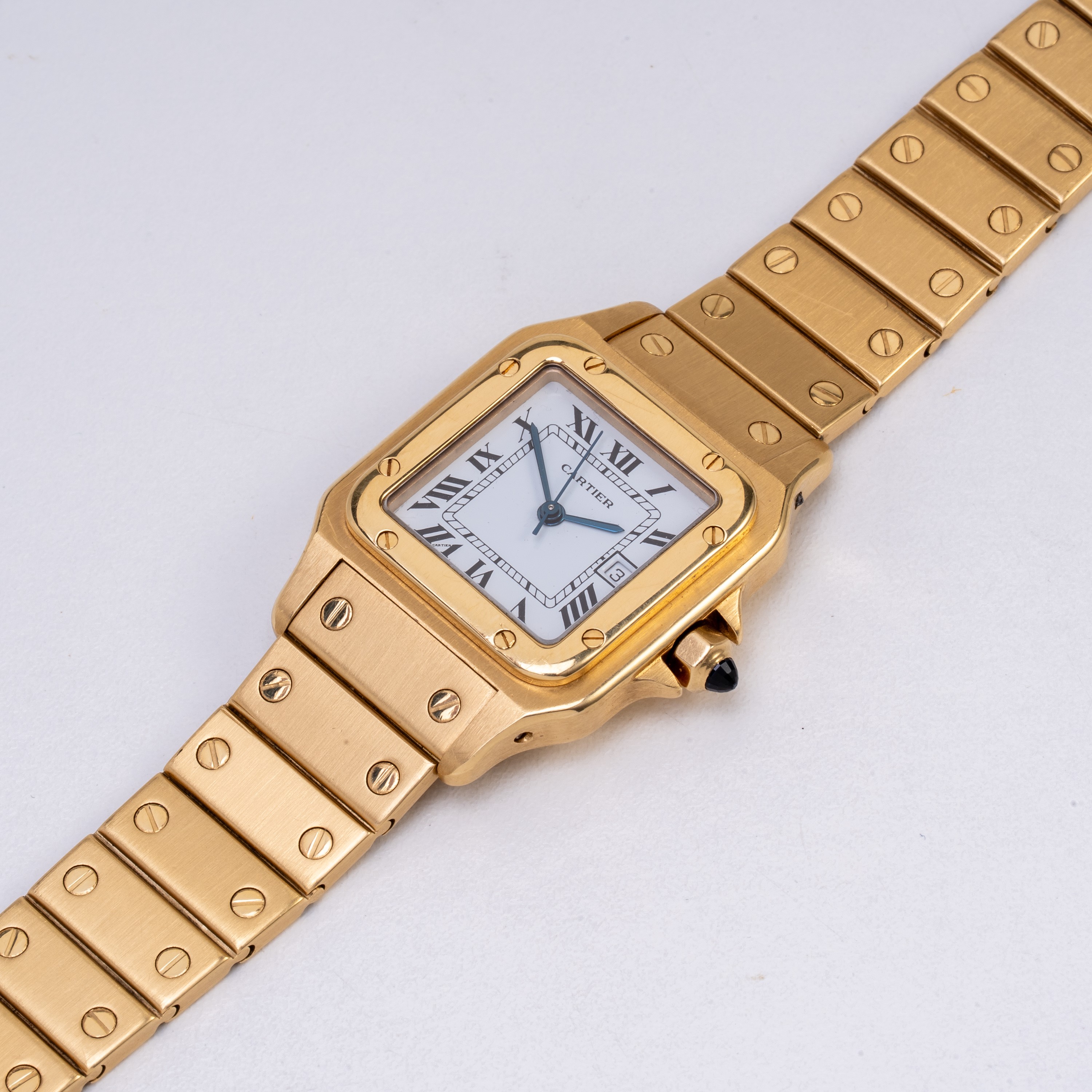 Cartier - Santos Carrée 2964, orologio solo tempo automatico in oro giallo 18 kt