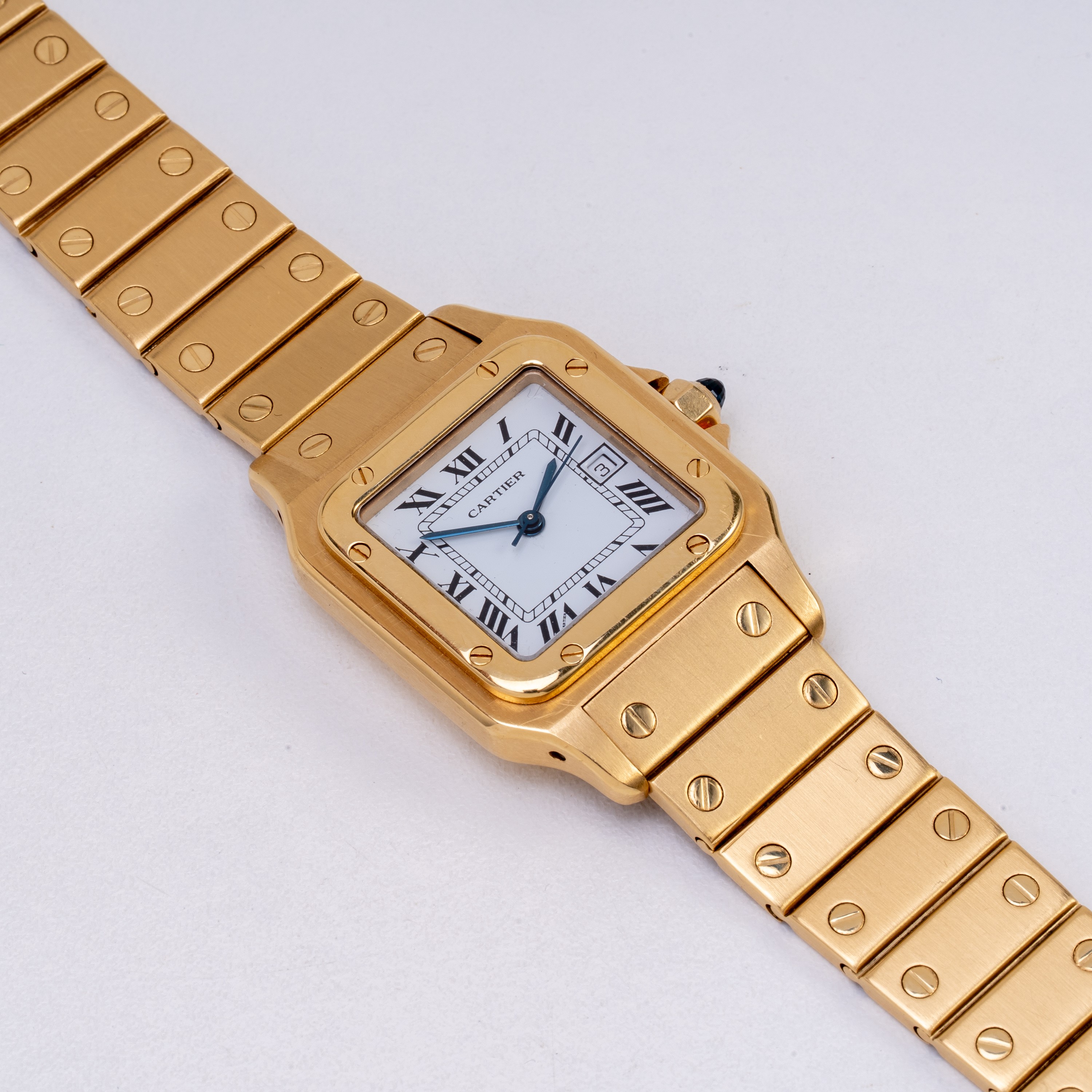 Cartier - Santos Carrée 2964, orologio solo tempo automatico in oro giallo 18 kt
