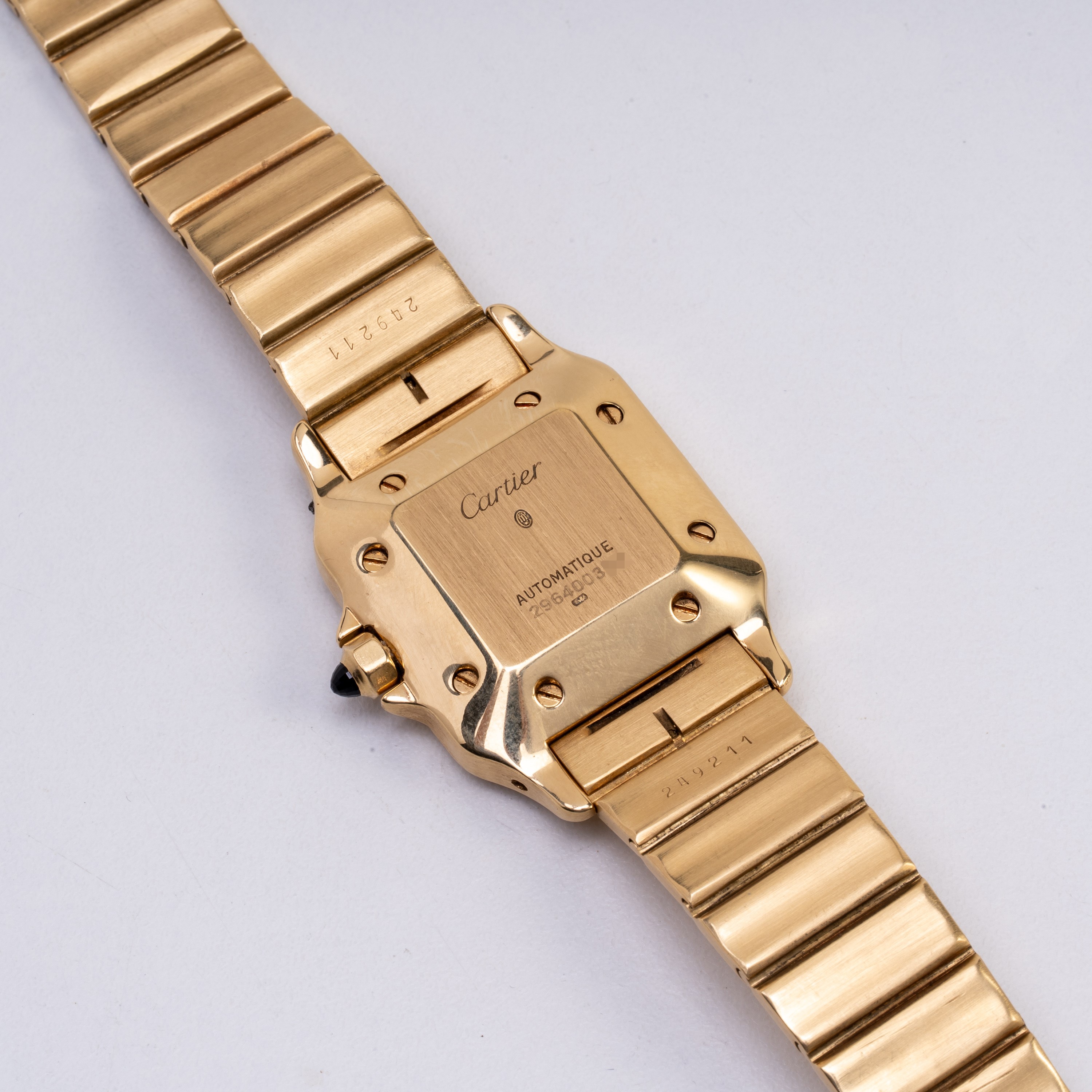 Cartier - Santos Carrée 2964, orologio solo tempo automatico in oro giallo 18 kt