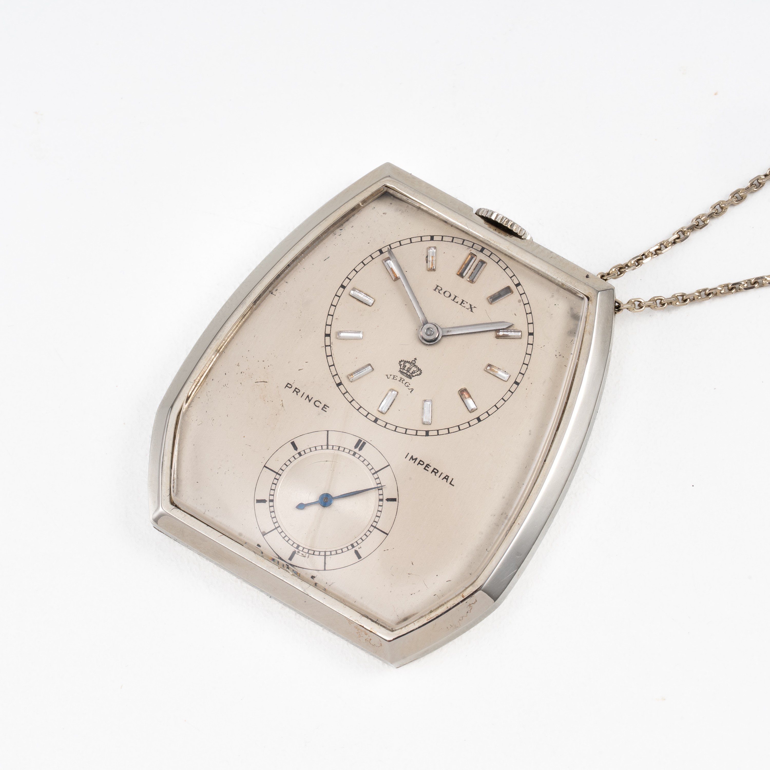 Rolex - Prince Imperial — orologio da tasca in oro bianco 18 kt con quadrante argenté, indici in ...