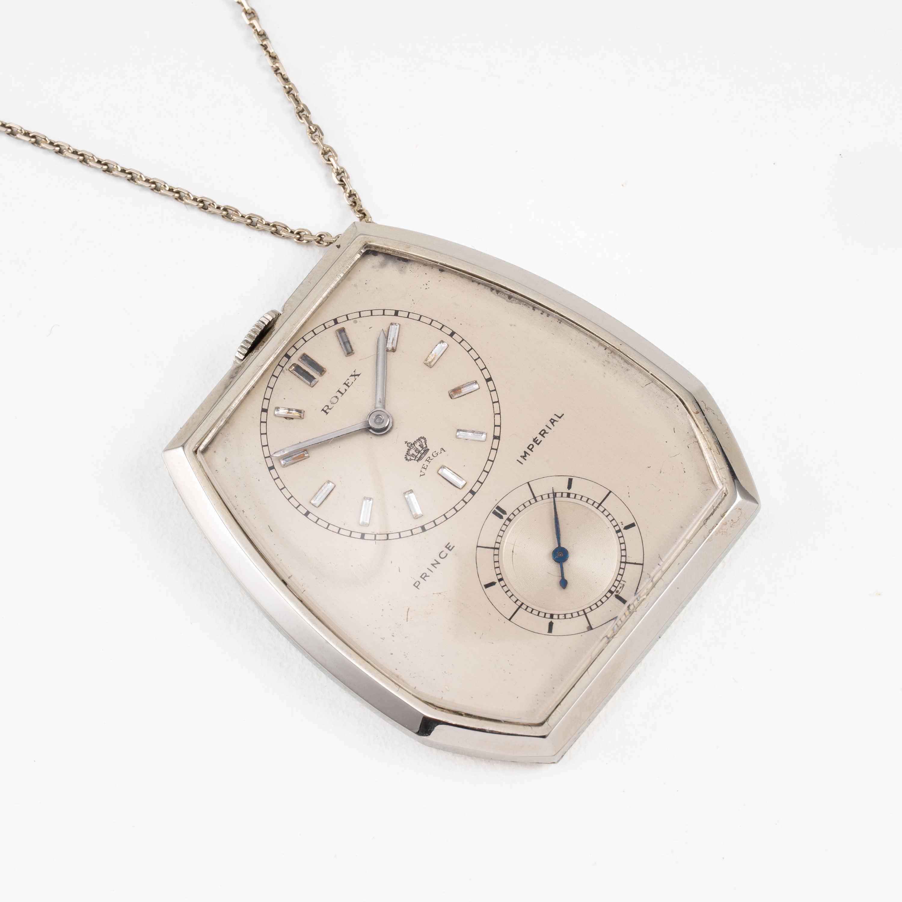 Rolex - Prince Imperial — orologio da tasca in oro bianco 18 kt con quadrante argenté, indici in ...