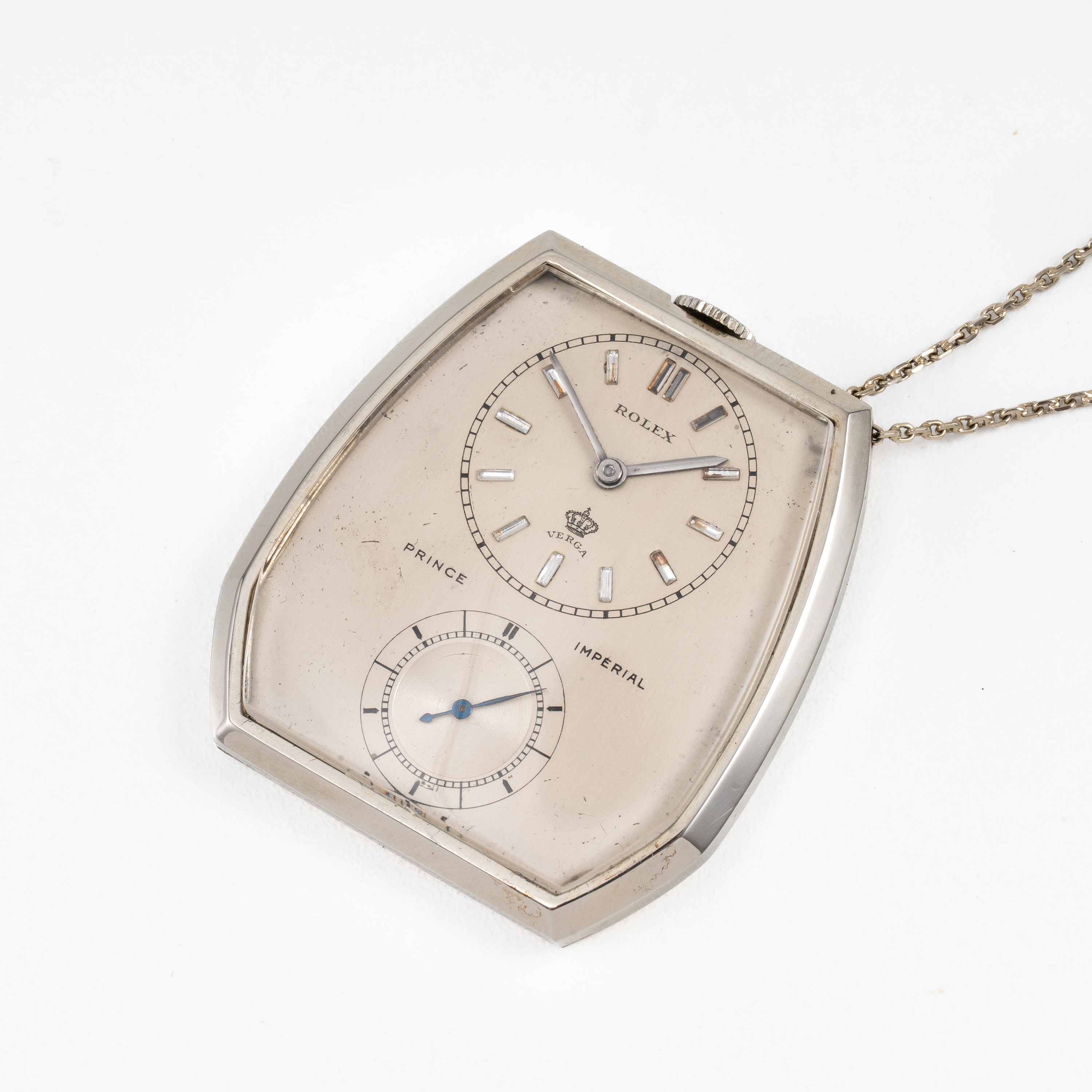 Rolex - Prince Imperial — orologio da tasca in oro bianco 18 kt con quadrante argenté, indici in ...