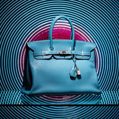 Birkin 35 retourné in Togo “Blue Jean” con ferramenta in palladio, 2011
