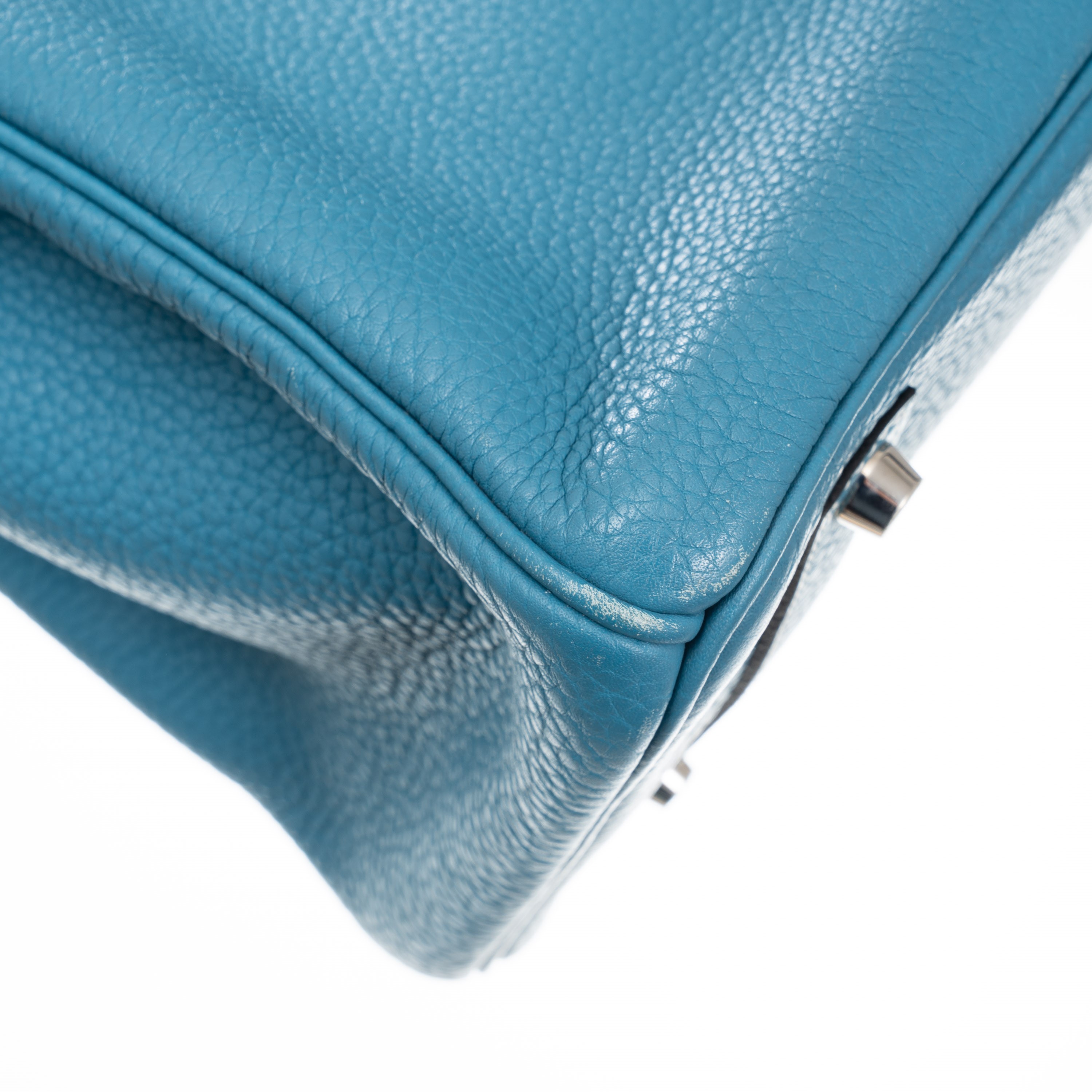 Hermès - Birkin 35 retourné in Togo “Blue Jean” con ferramenta in palladio, 2011