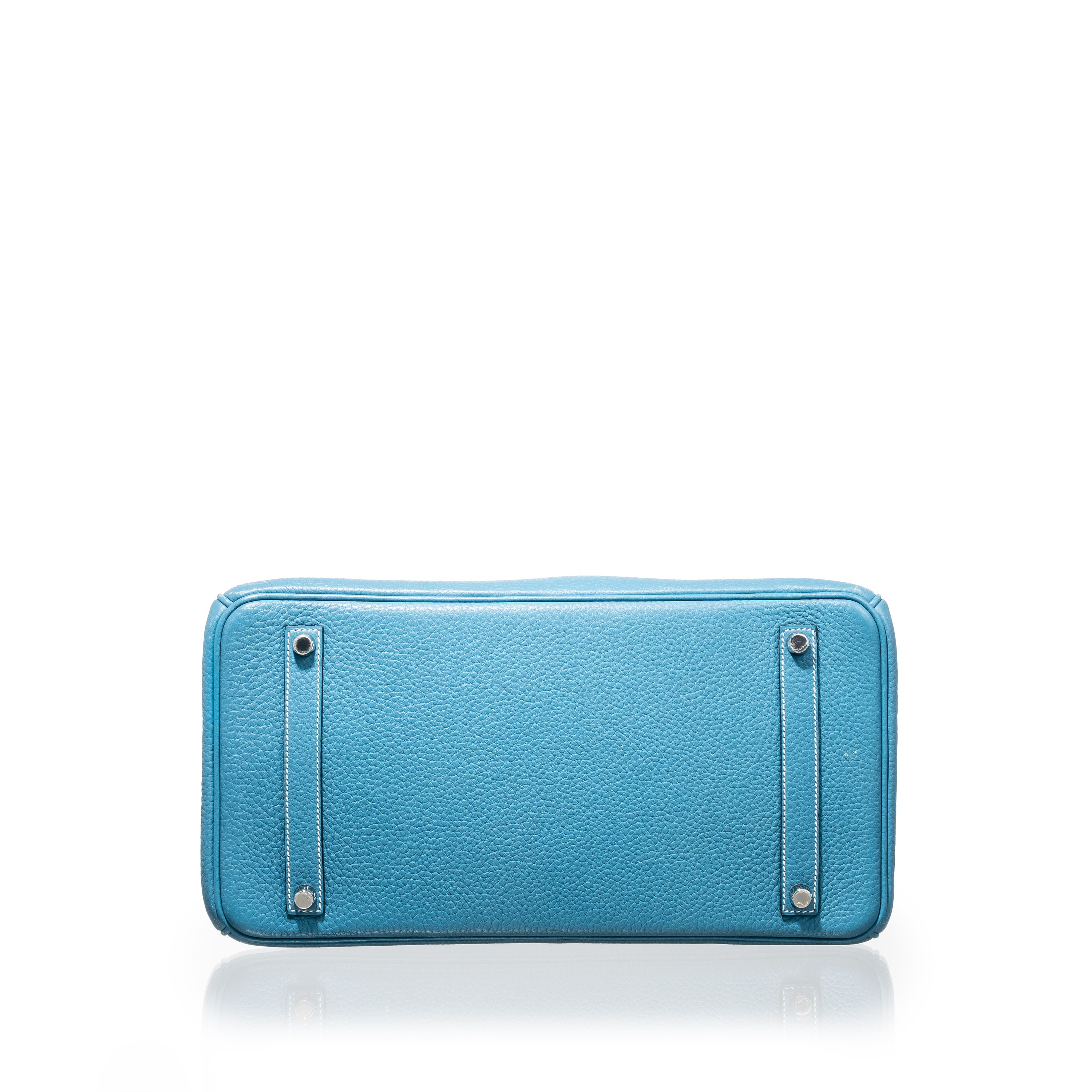Hermès - Birkin 35 retourné in Togo “Blue Jean” con ferramenta in palladio, 2011