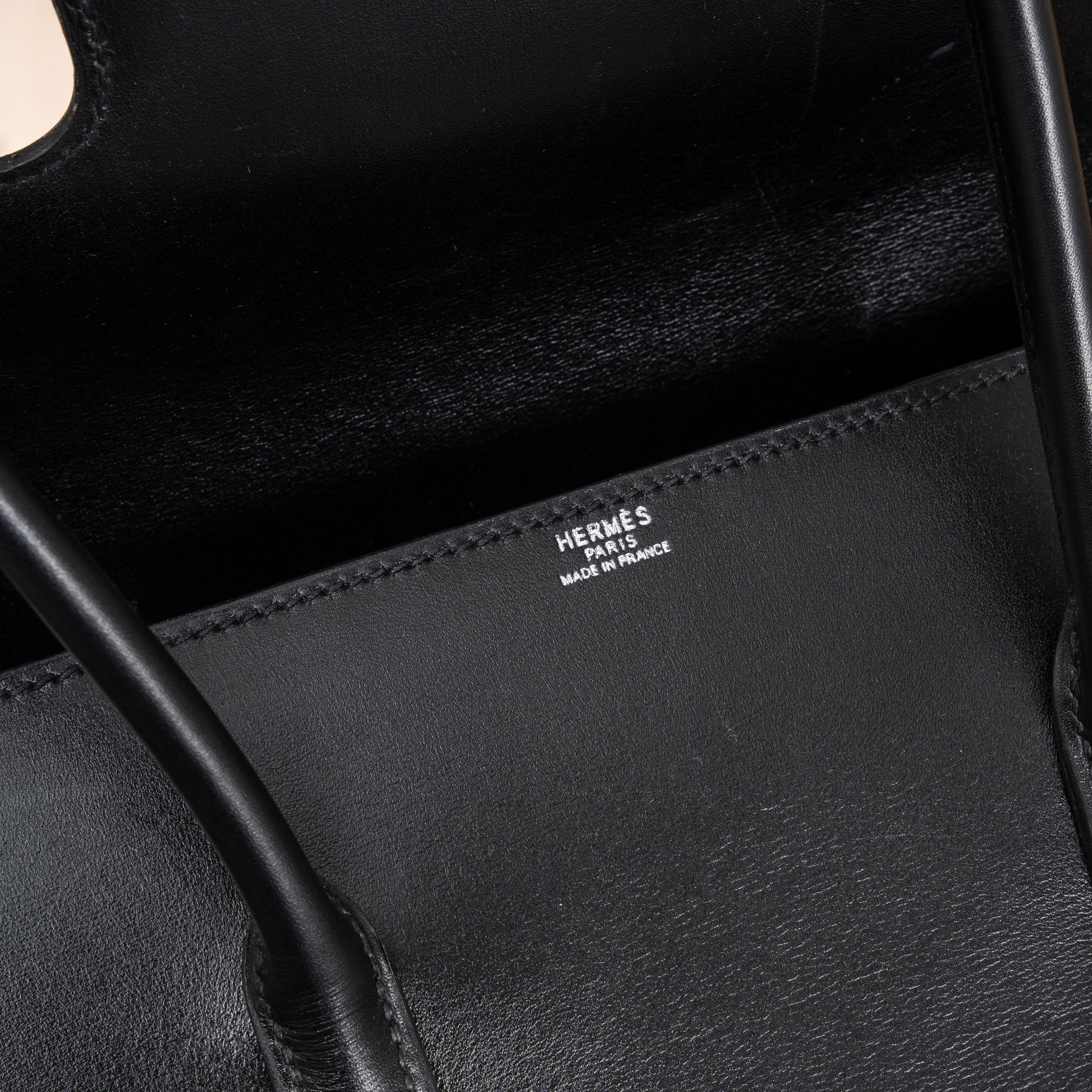 Hermès - Borsa “Drag” in pellame box nero, metalleria cromata lucida (2003)
