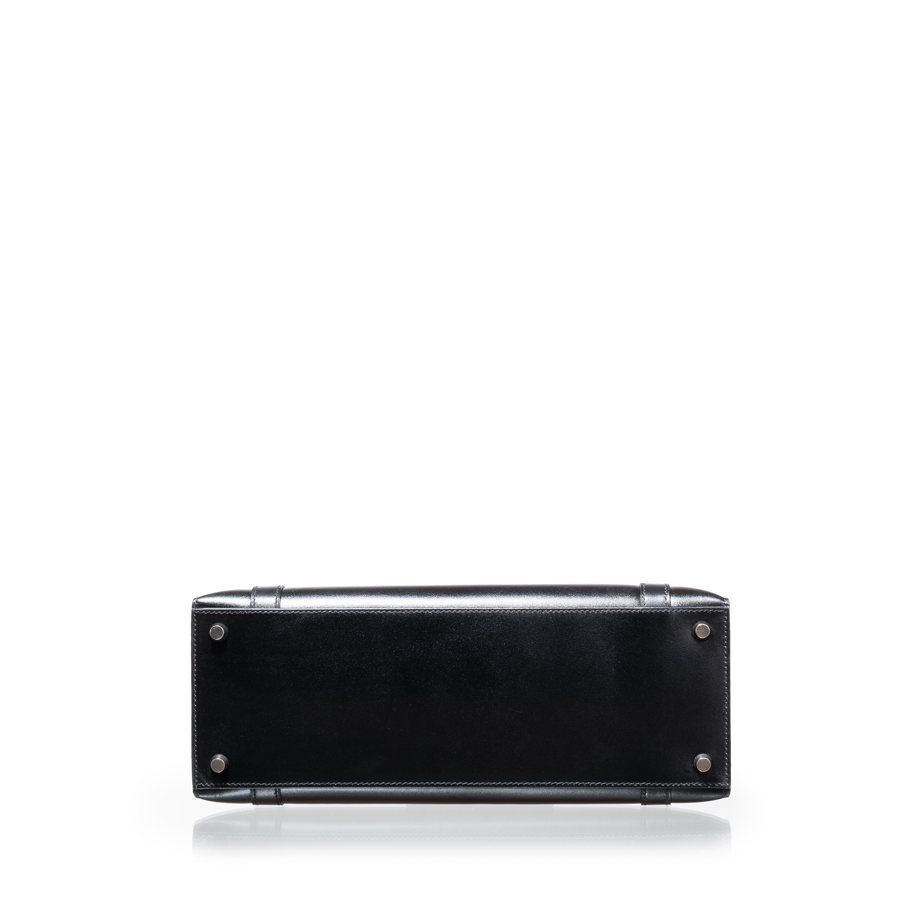 Hermès - Borsa “Drag” in pellame box nero, metalleria cromata lucida (2003)
