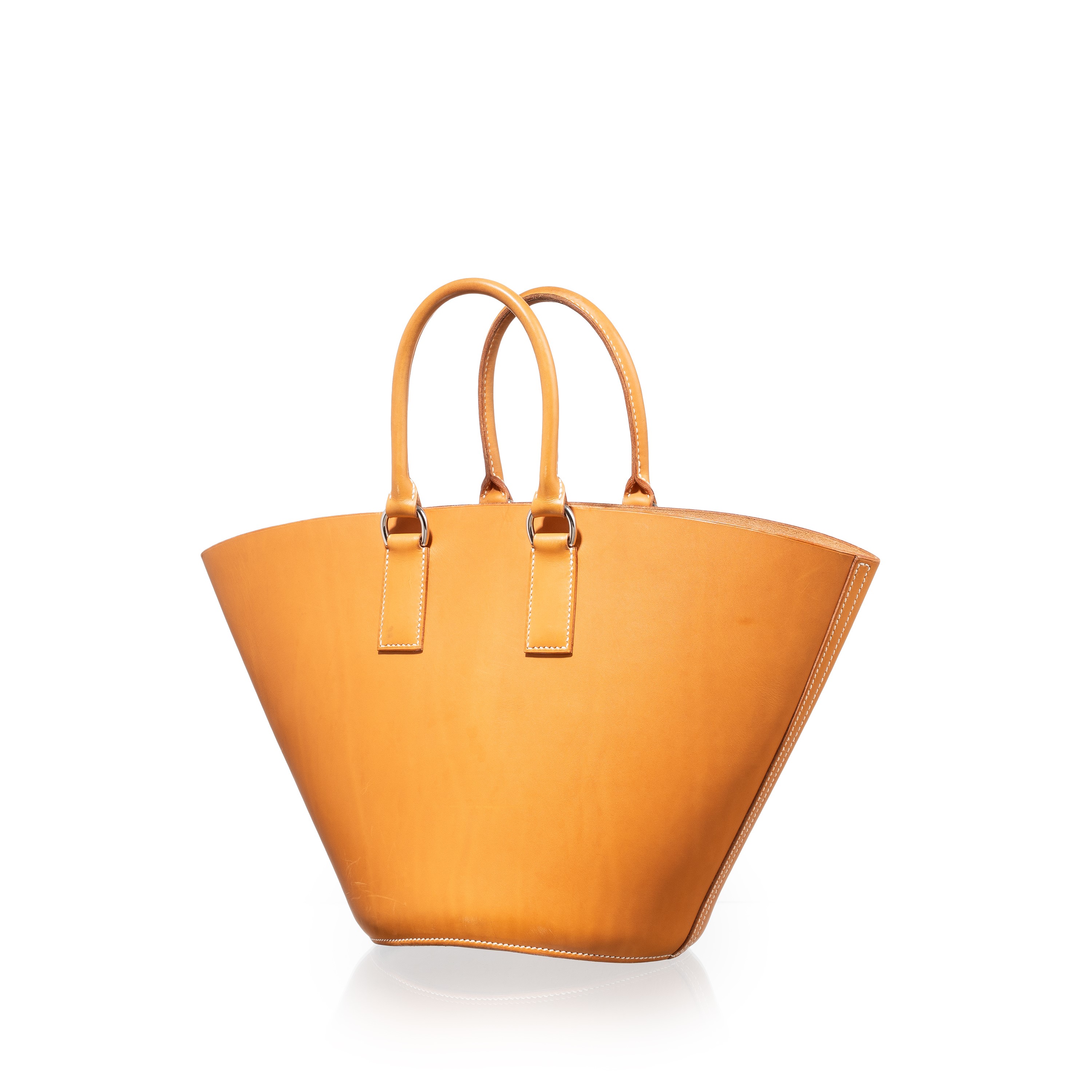 Hermès - Secchiello Cabas in vache naturelle con hardware palladio (2007)
