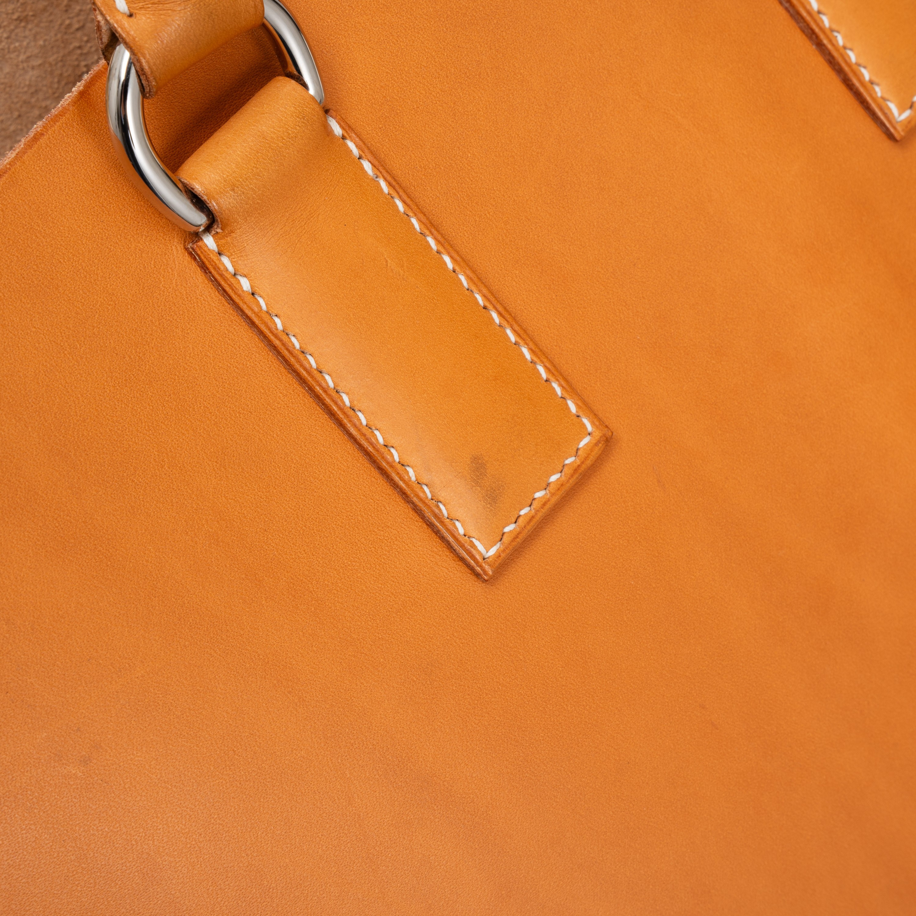 Hermès - Secchiello Cabas in vache naturelle con hardware palladio (2007)