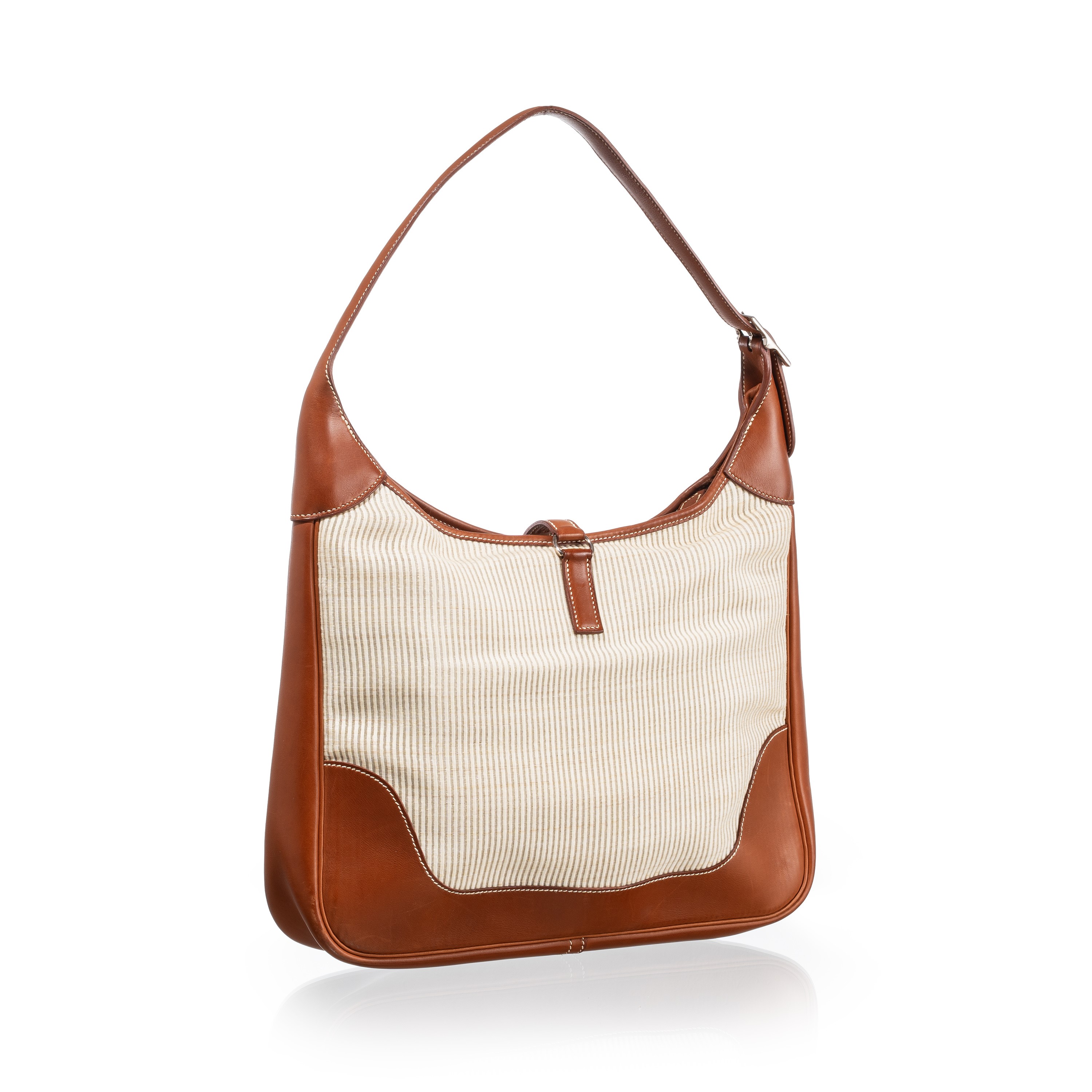 Hermès - Borsa Trim in pellame Barenia e tessuto Crinoline