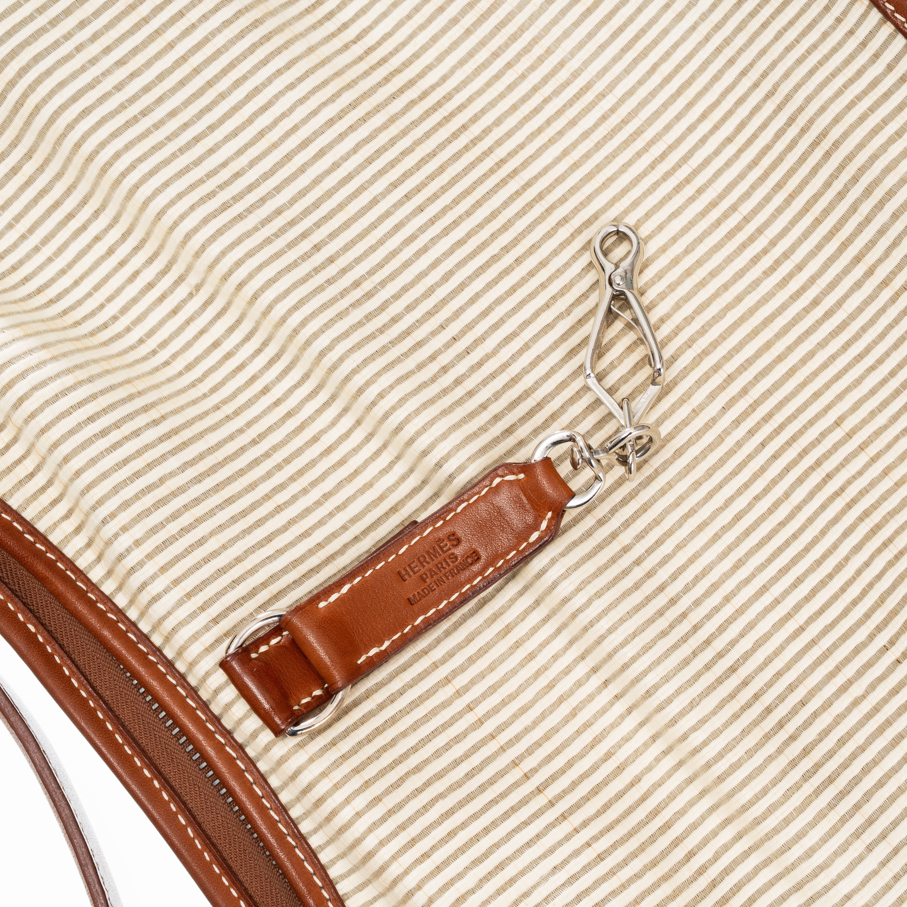 Hermès - Borsa Trim in pellame Barenia e tessuto Crinoline