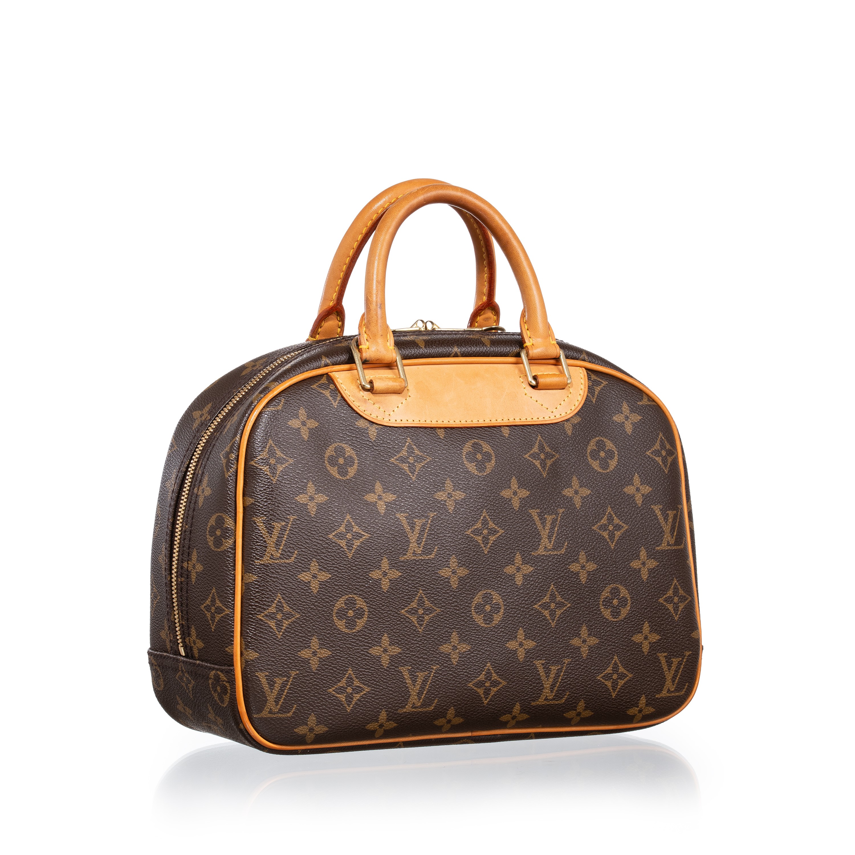 Louis Vuitton - Borsa a mano Trouville (Monogram) in tela e vacchetta, 2005