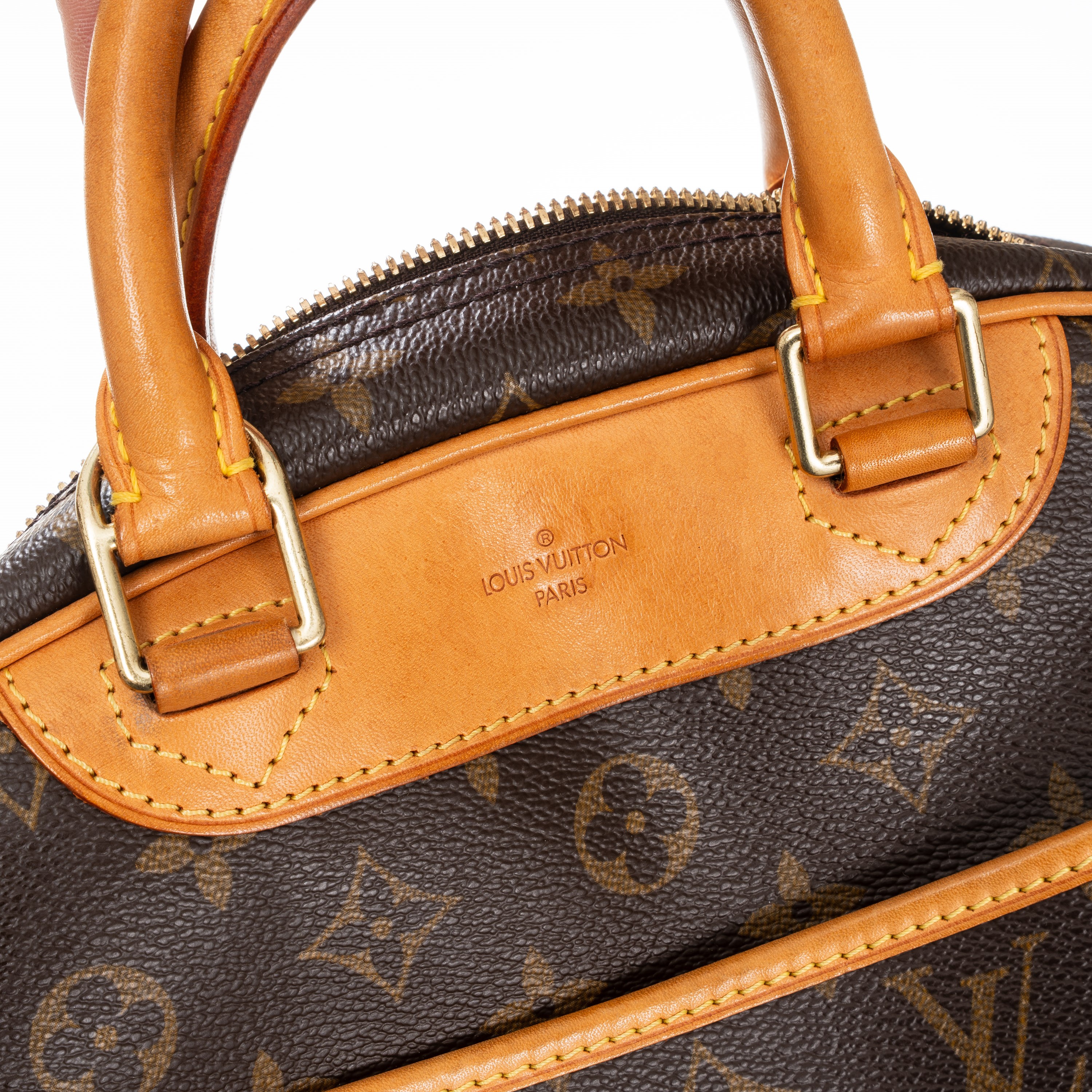 Louis Vuitton - Borsa a mano Trouville (Monogram) in tela e vacchetta, 2005