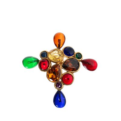 Spilla vintage in gripoix multicolore