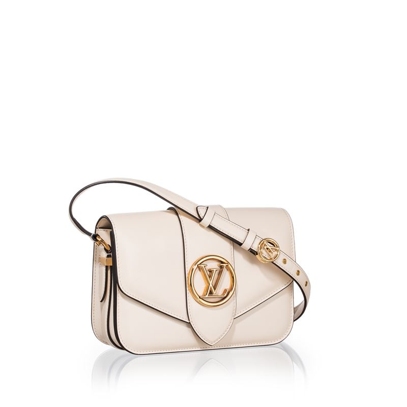 Louis Vuitton - Pont 9 in pelle di vitello beige con hardware dorato