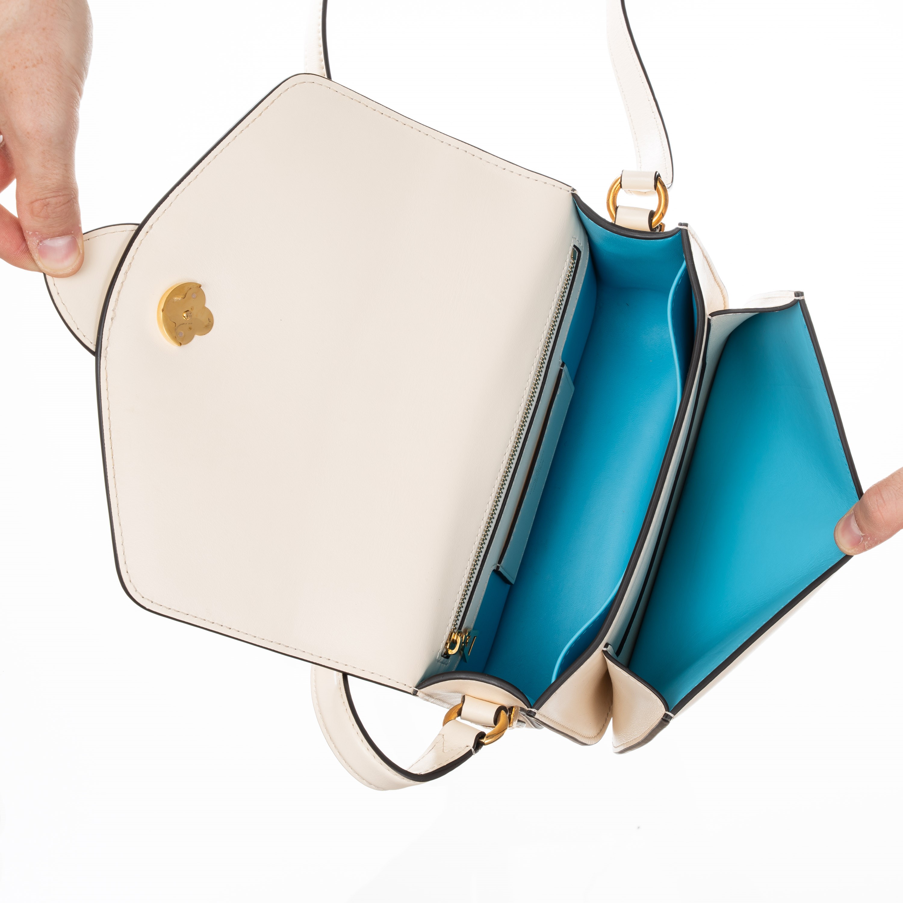 Louis Vuitton - Pont 9 in pelle di vitello beige con hardware dorato