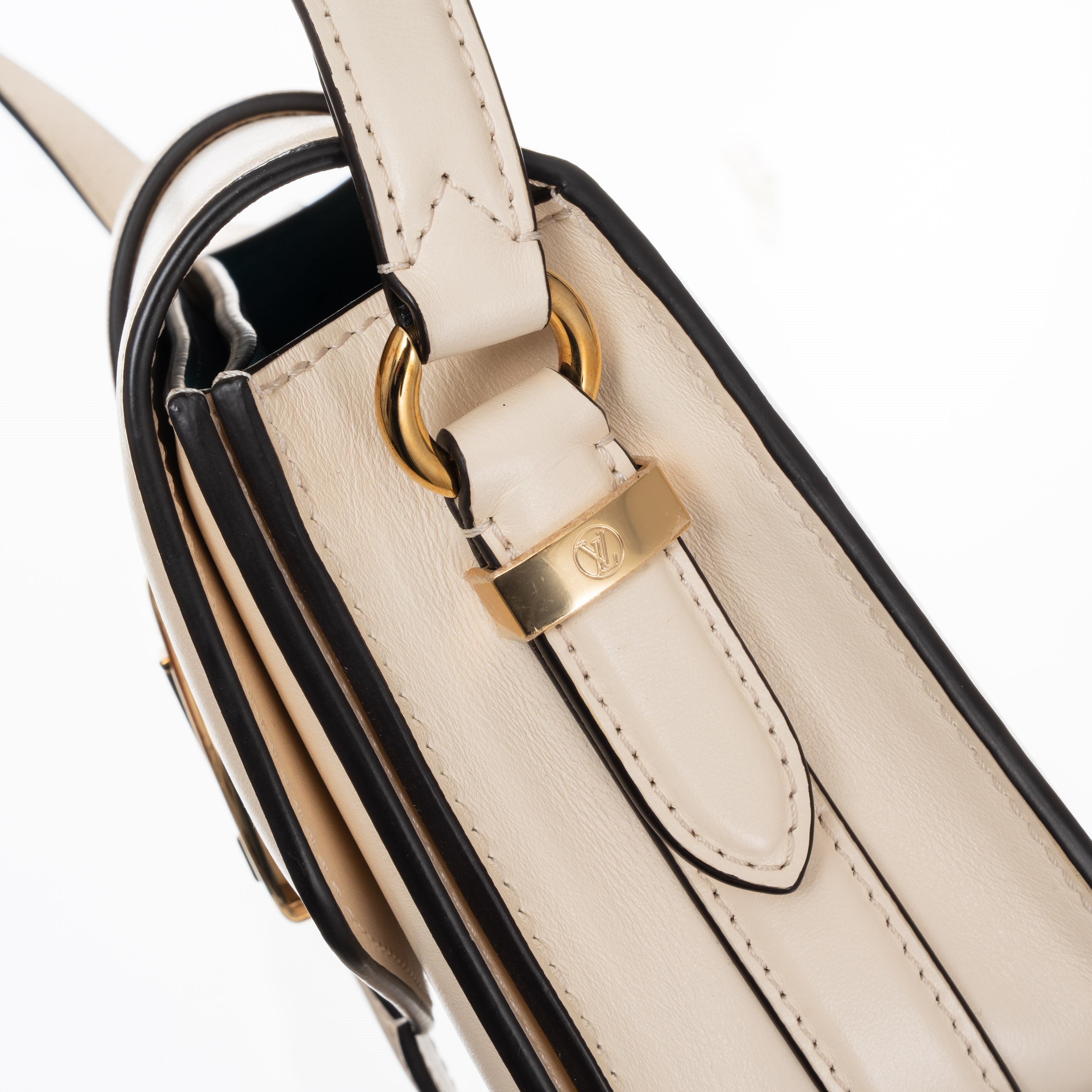 Louis Vuitton - Pont 9 in pelle di vitello beige con hardware dorato