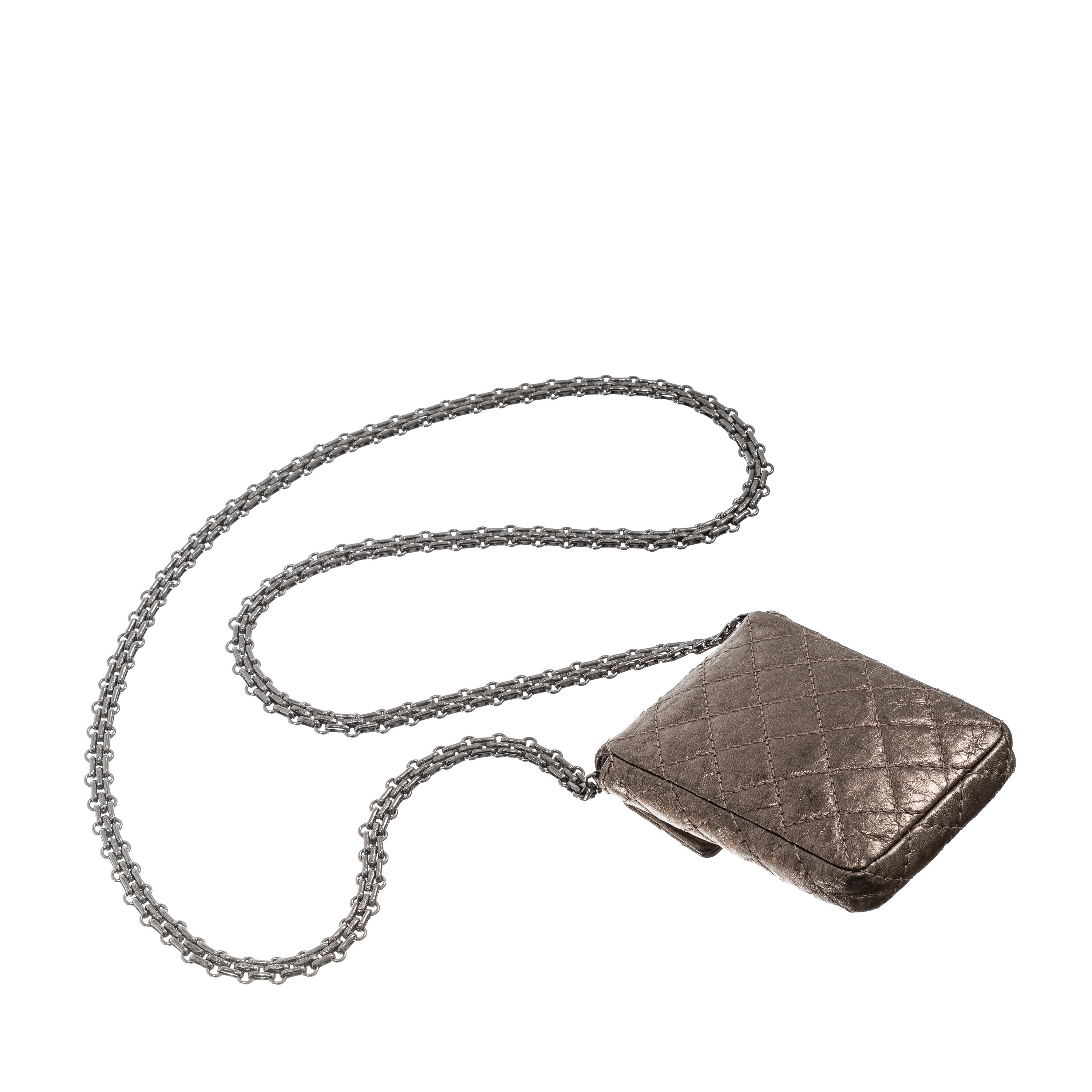 Chanel - Micro bag Reissue in pelle matelassé bronzo (hardware brunito) 2006-2008