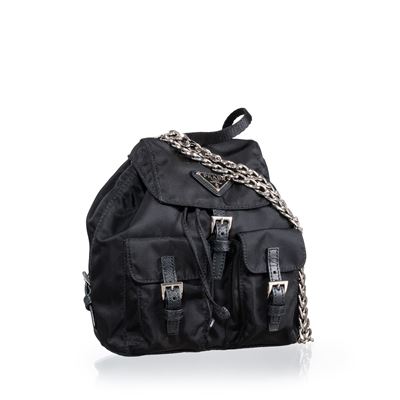 Mini zaino Re-Edition in tela vela con dettagli Saffiano