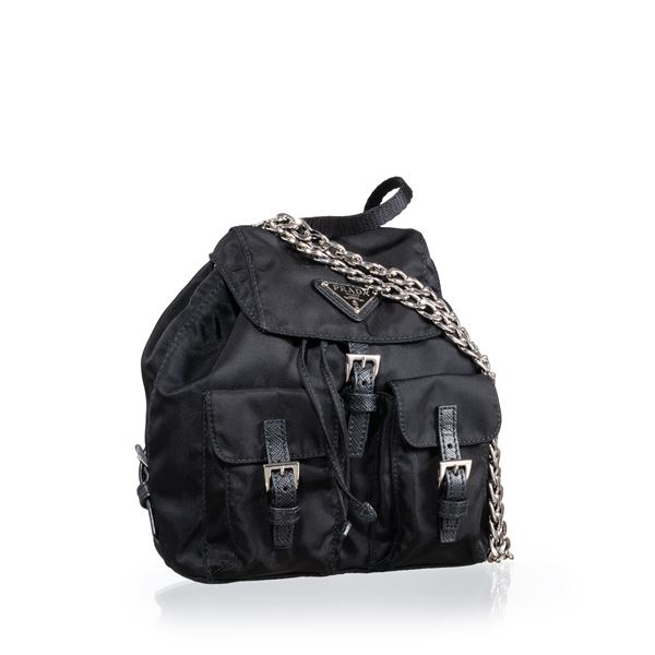 PRADA - PRADA MINI ZAINO RE-EDITION IN TELA VELA COLORE NERO