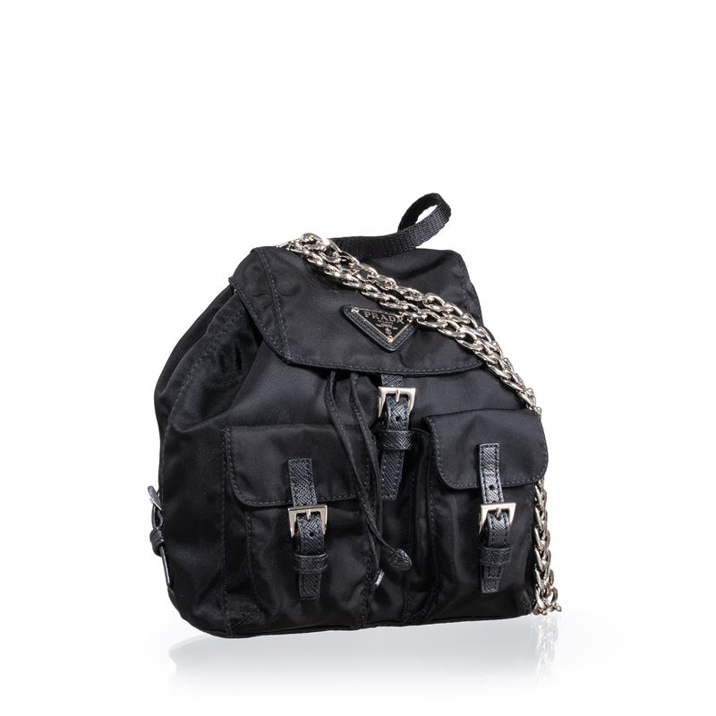 Prada - Mini zaino Re-Edition in tela vela con dettagli Saffiano