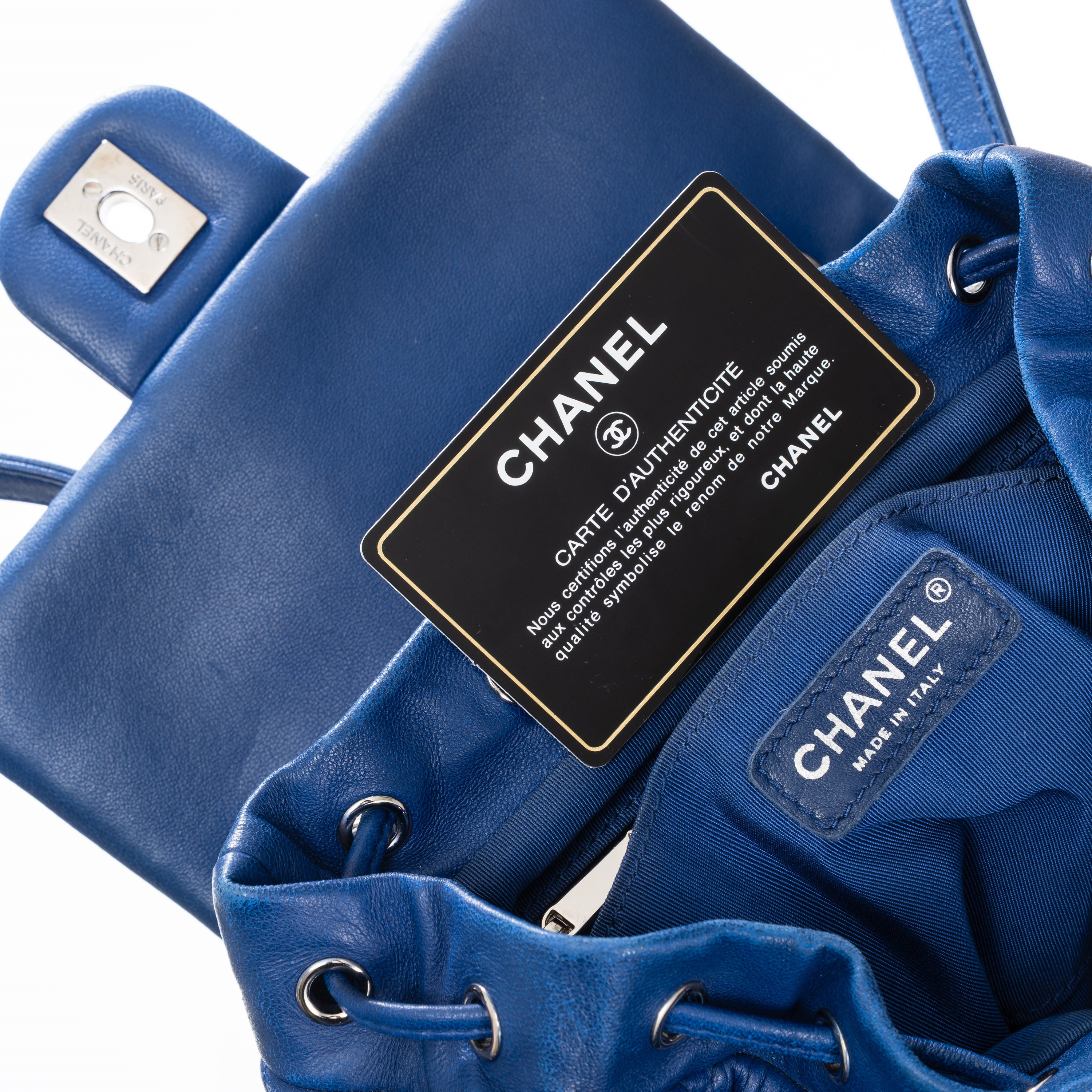 Chanel - Zaino Urban Spirit in pelle d’agnello trapuntata (Blu, hardware palladio), 2016–2017