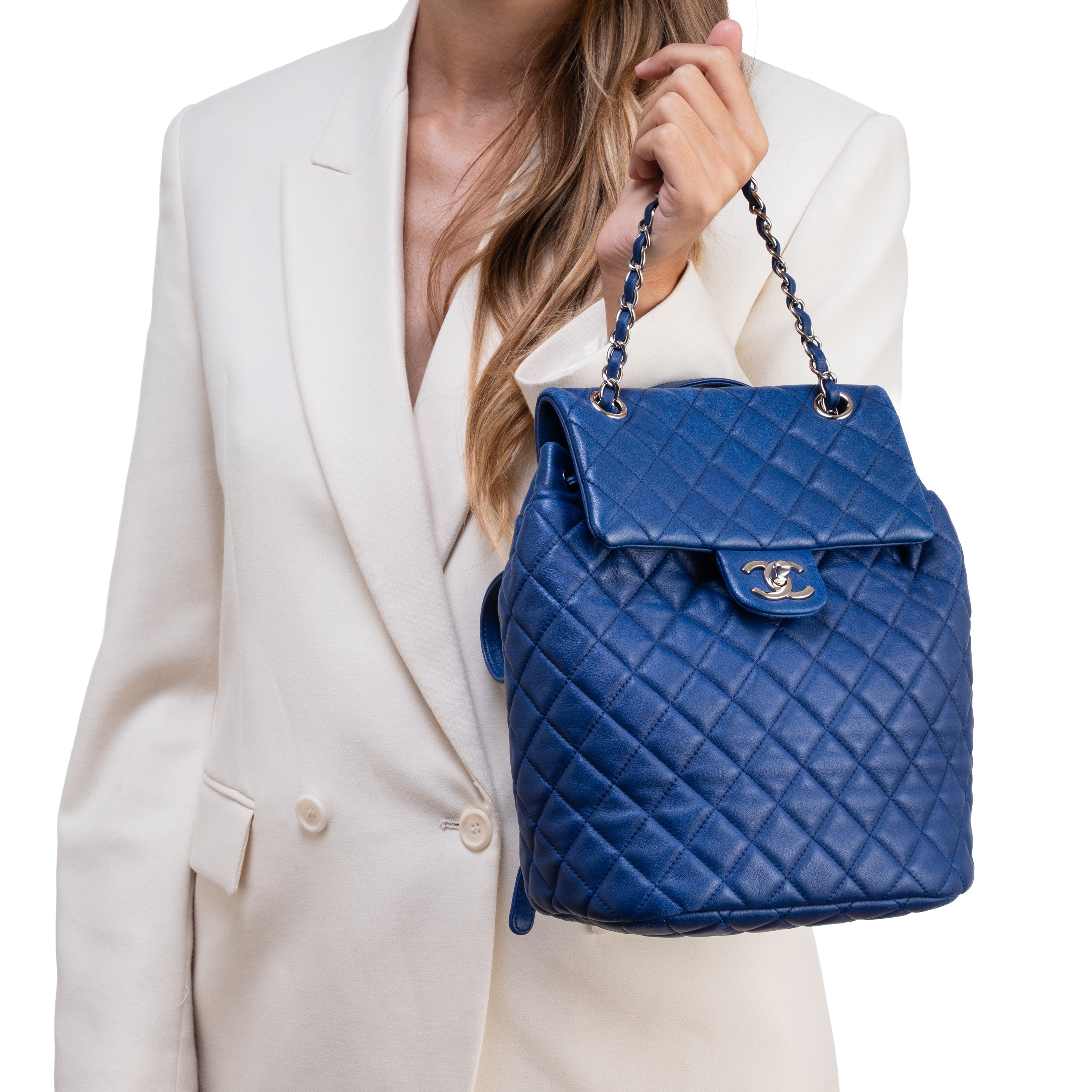 Chanel - Zaino Urban Spirit in pelle d’agnello trapuntata (Blu, hardware palladio), 2016–2017