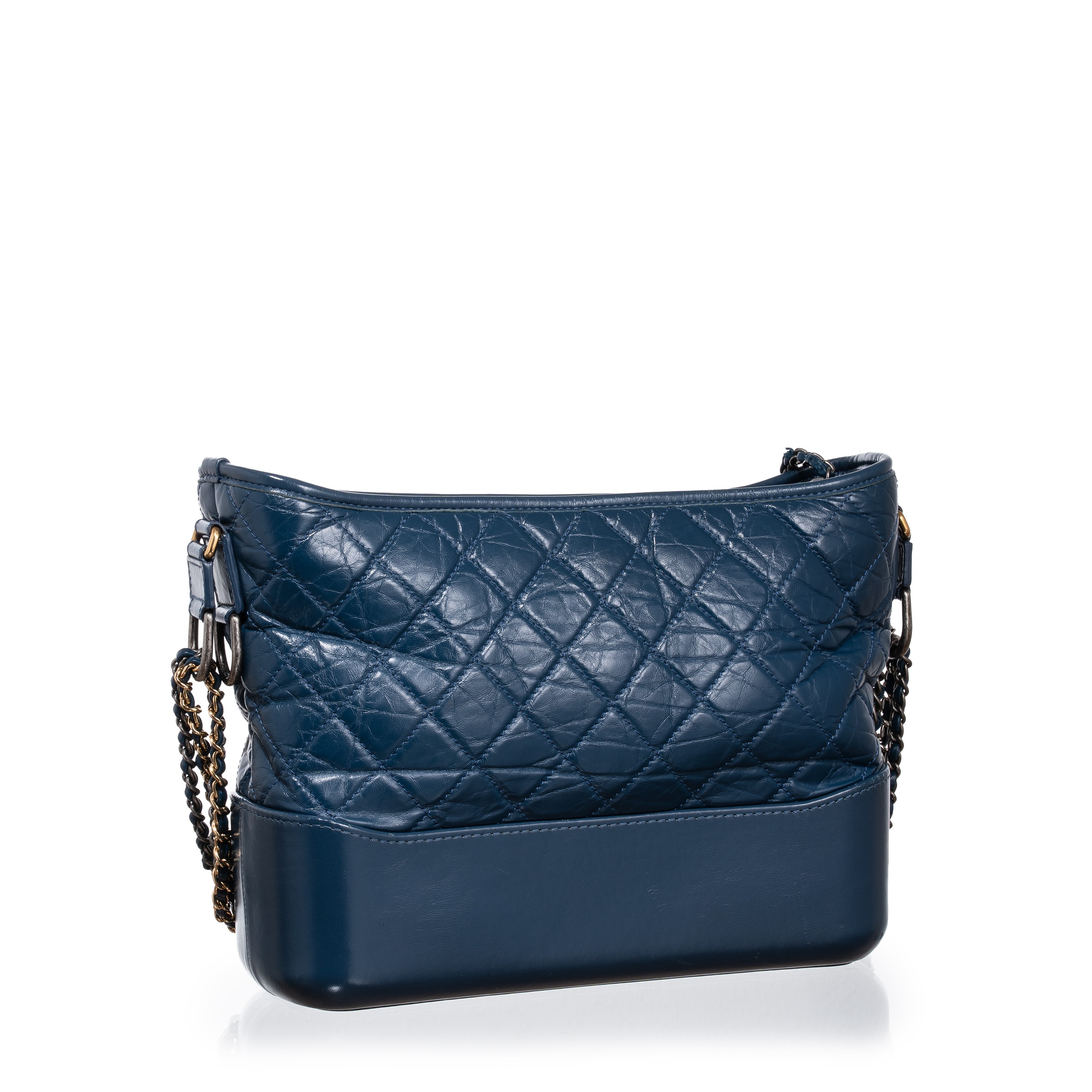 Chanel - Borsa Gabrielle media in pelle effetto invecchiato blu (2017-2018)
