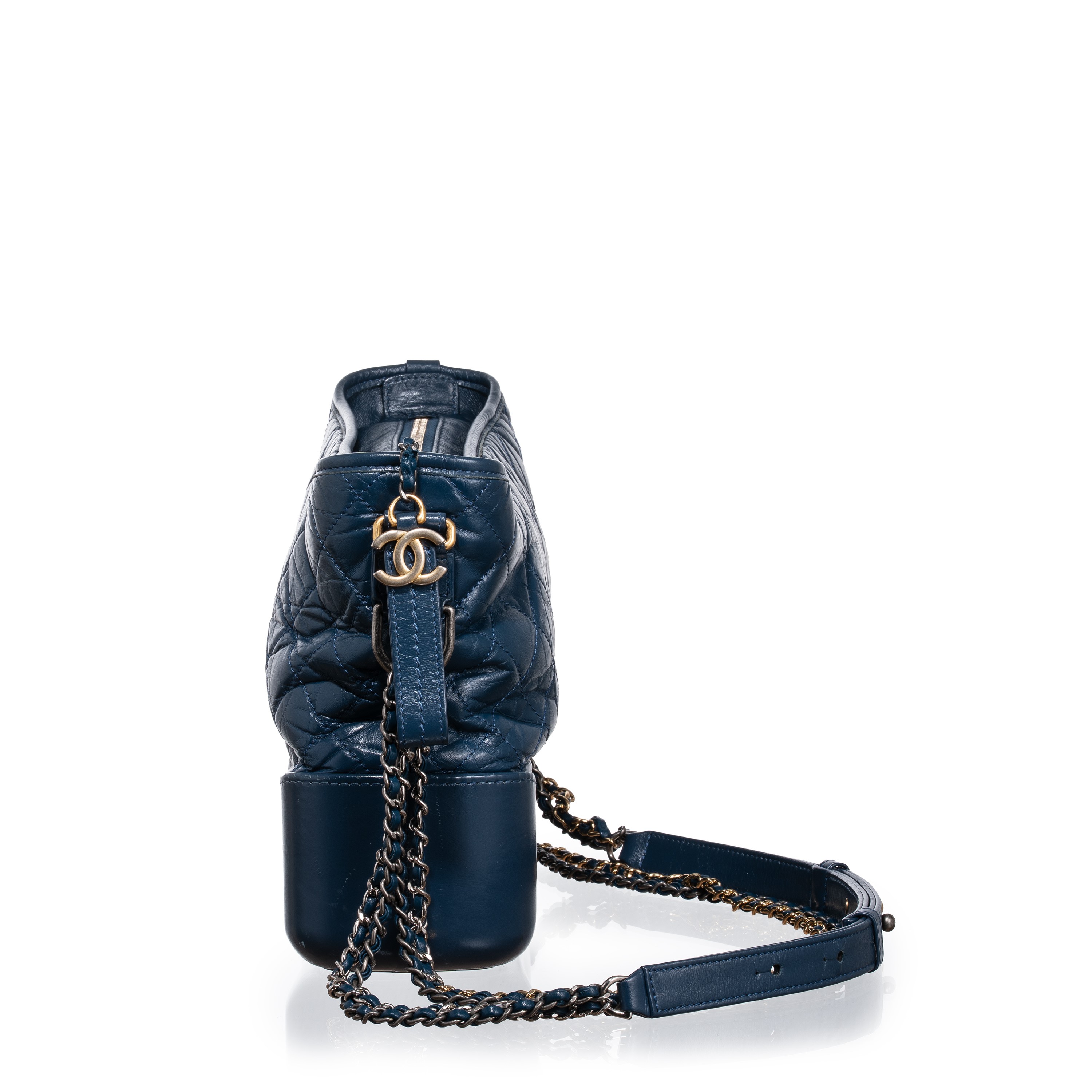 Chanel - Borsa Gabrielle media in pelle effetto invecchiato blu (2017-2018)