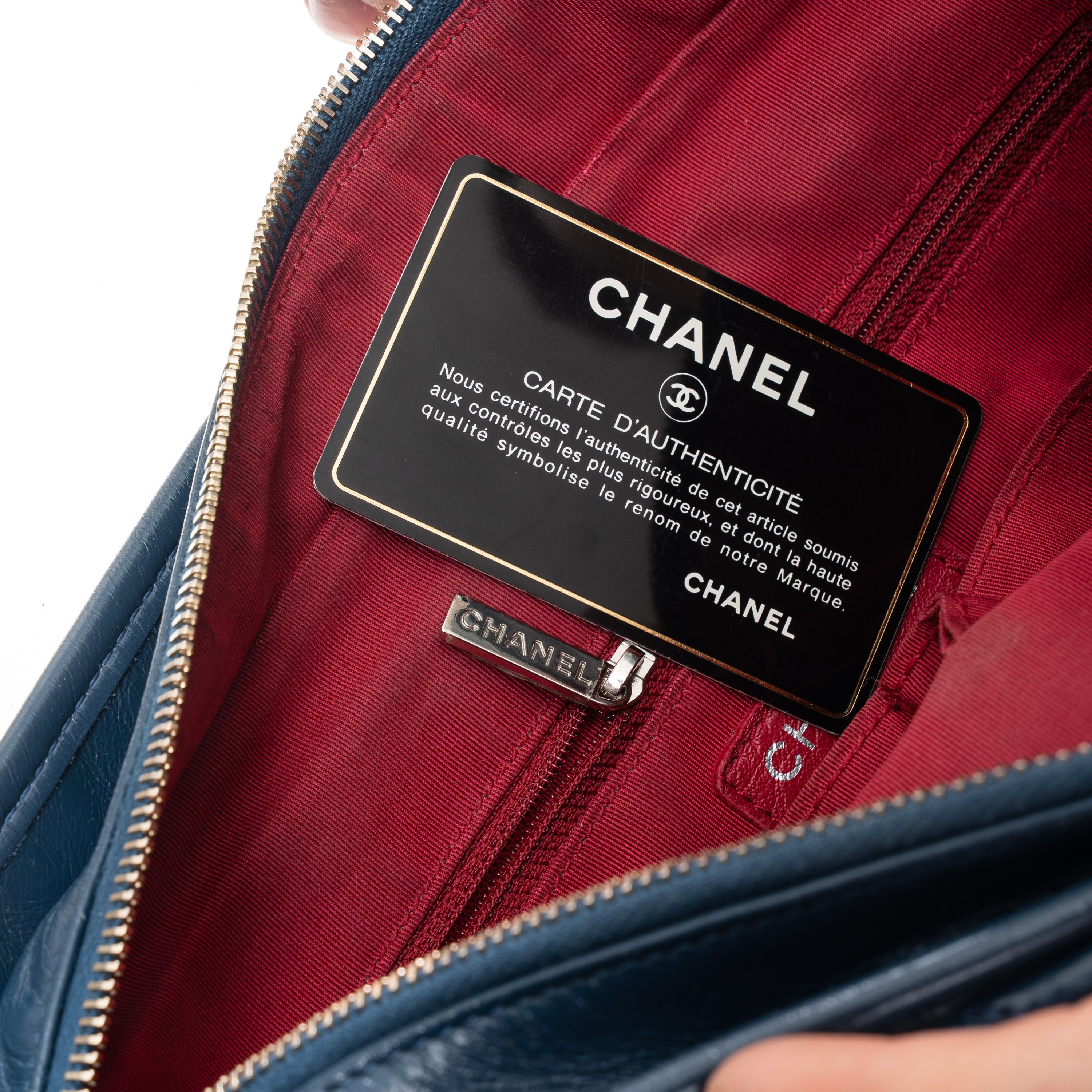 Chanel - Borsa Gabrielle media in pelle effetto invecchiato blu (2017-2018)