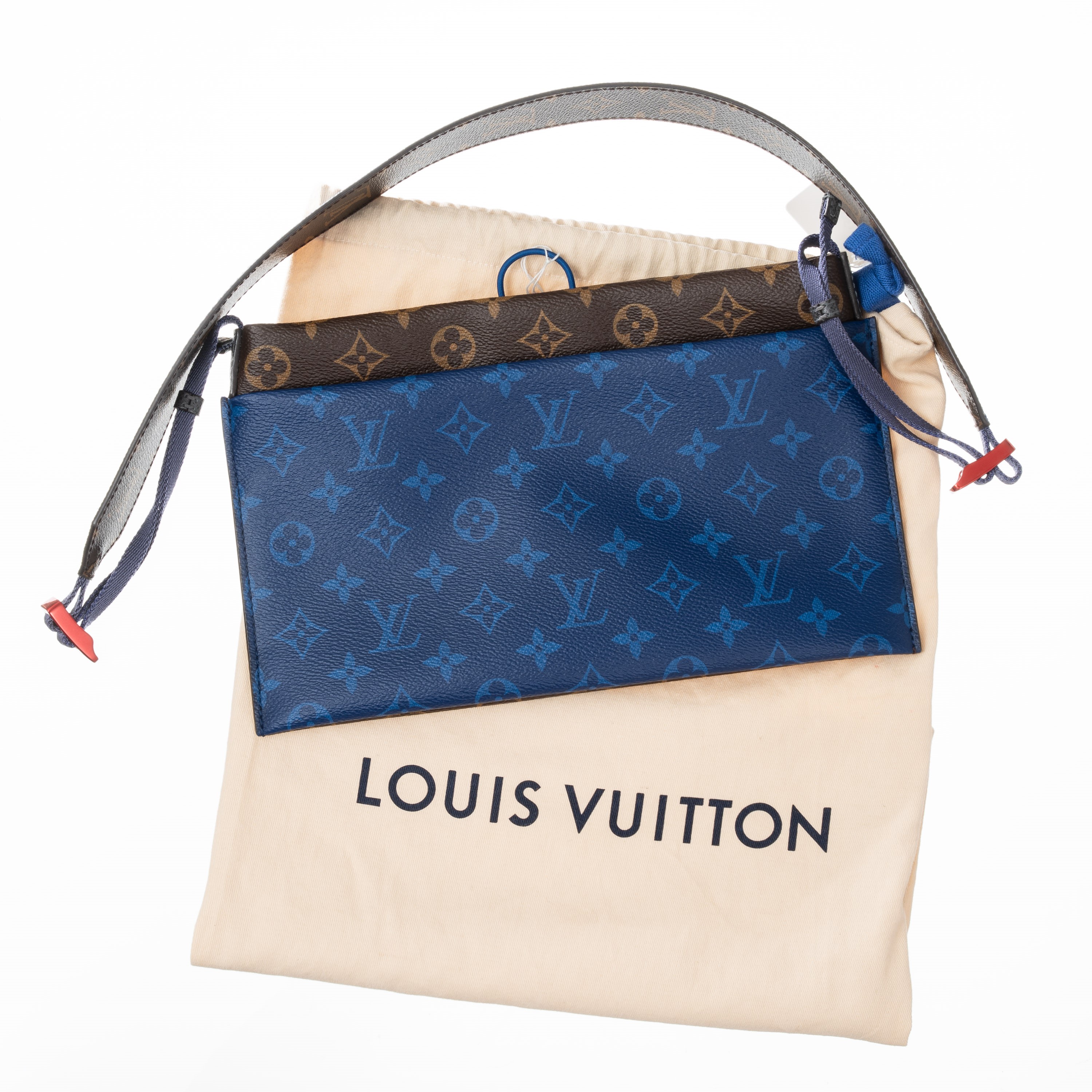Louis Vuitton - Tracolla Outdoor piccola in canvas monogram Pacific Blue
