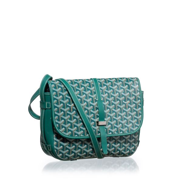 GOYARD - GOYARD BELVEDERE MM IN CANVAS GOYARDINE VERDE