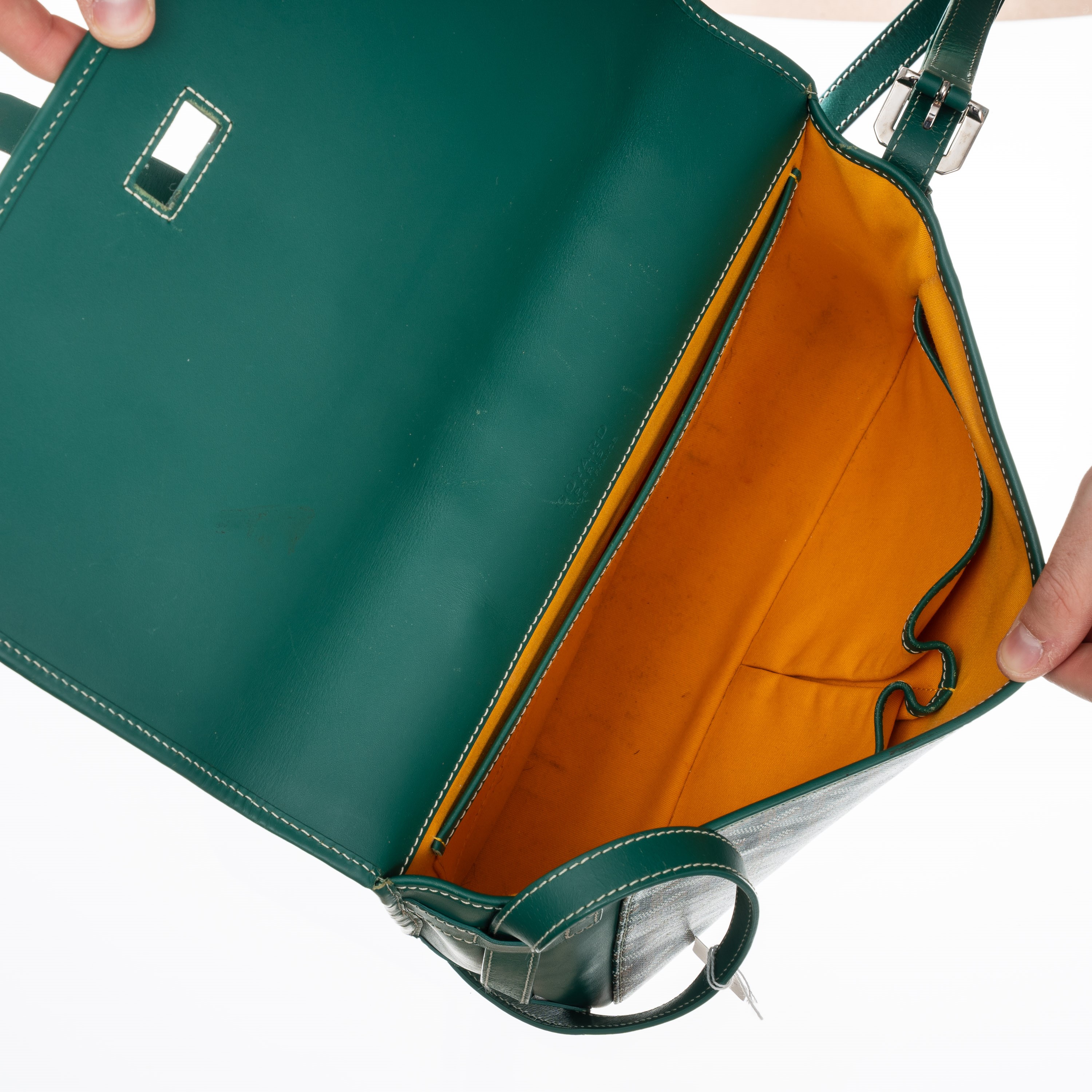 Belvedere MM in canvas Goyardine verde