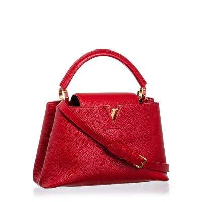 Capucines PM in pelle Taurillon color rosso scarlatto (2018)