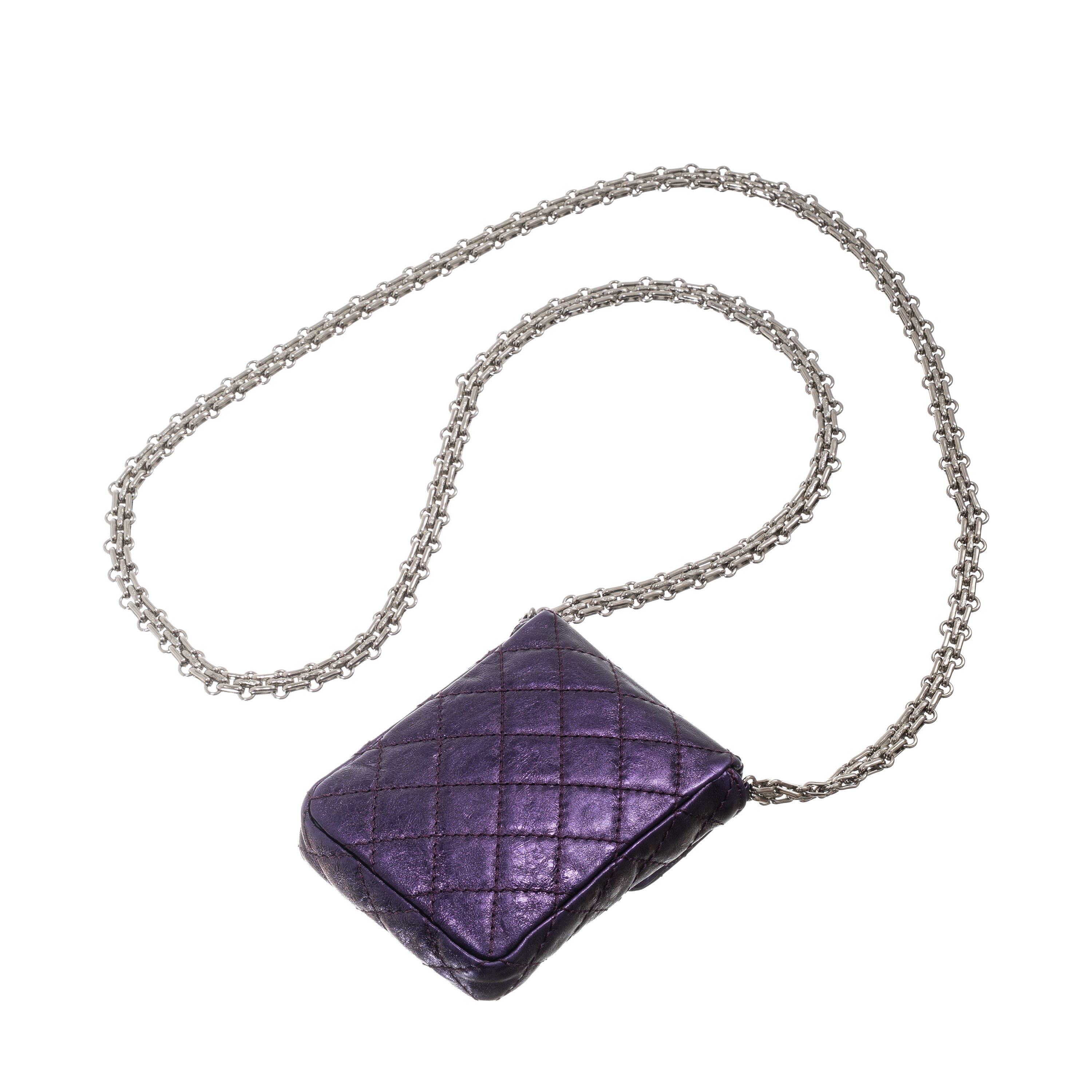 Chanel - Micro bag Reissue in pelle matelassé viola