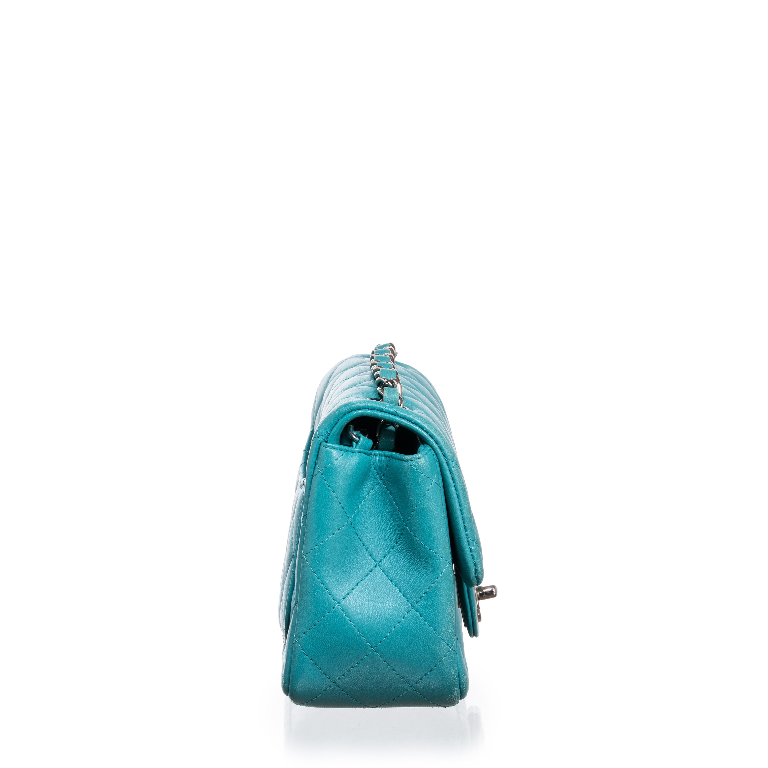 Chanel - Mini Square in pelle d’agnello matelassé azzurro (2014)