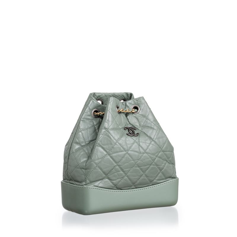 Chanel - Zaino Gabrielle in pelle effetto invecchiato verde salvia (2018)
