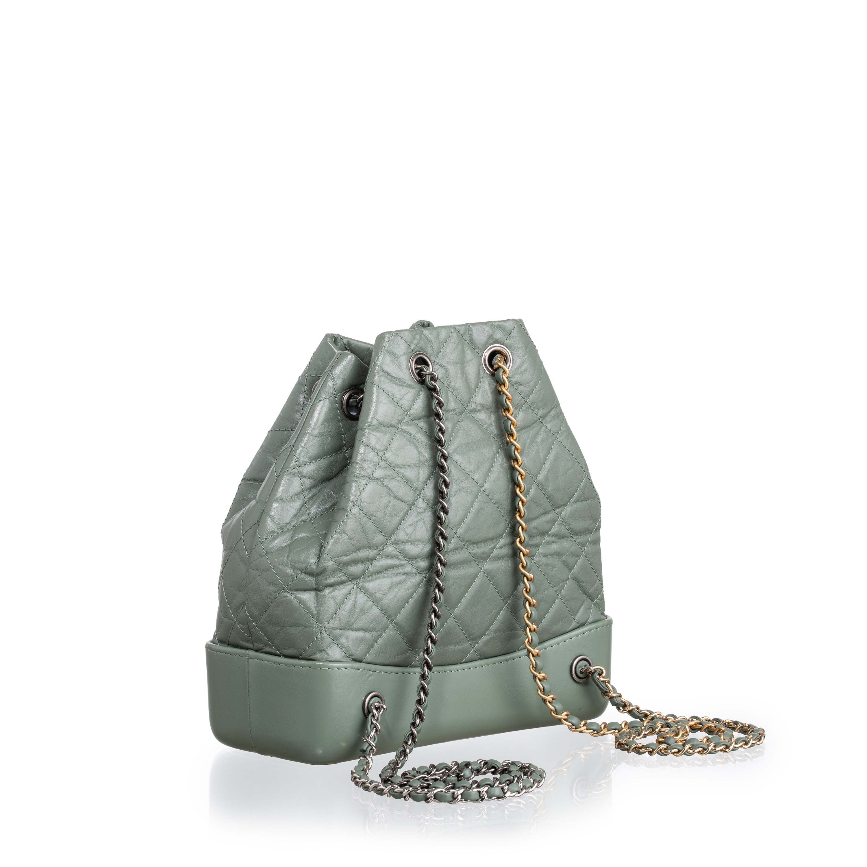 Chanel - Zaino Gabrielle in pelle effetto invecchiato verde salvia (2018)