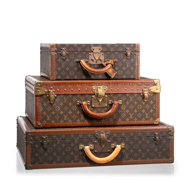 LOUIS VUITTON - LOUIS VUITTON SET 3 VALIGIE VINTAGE MONOGRAM