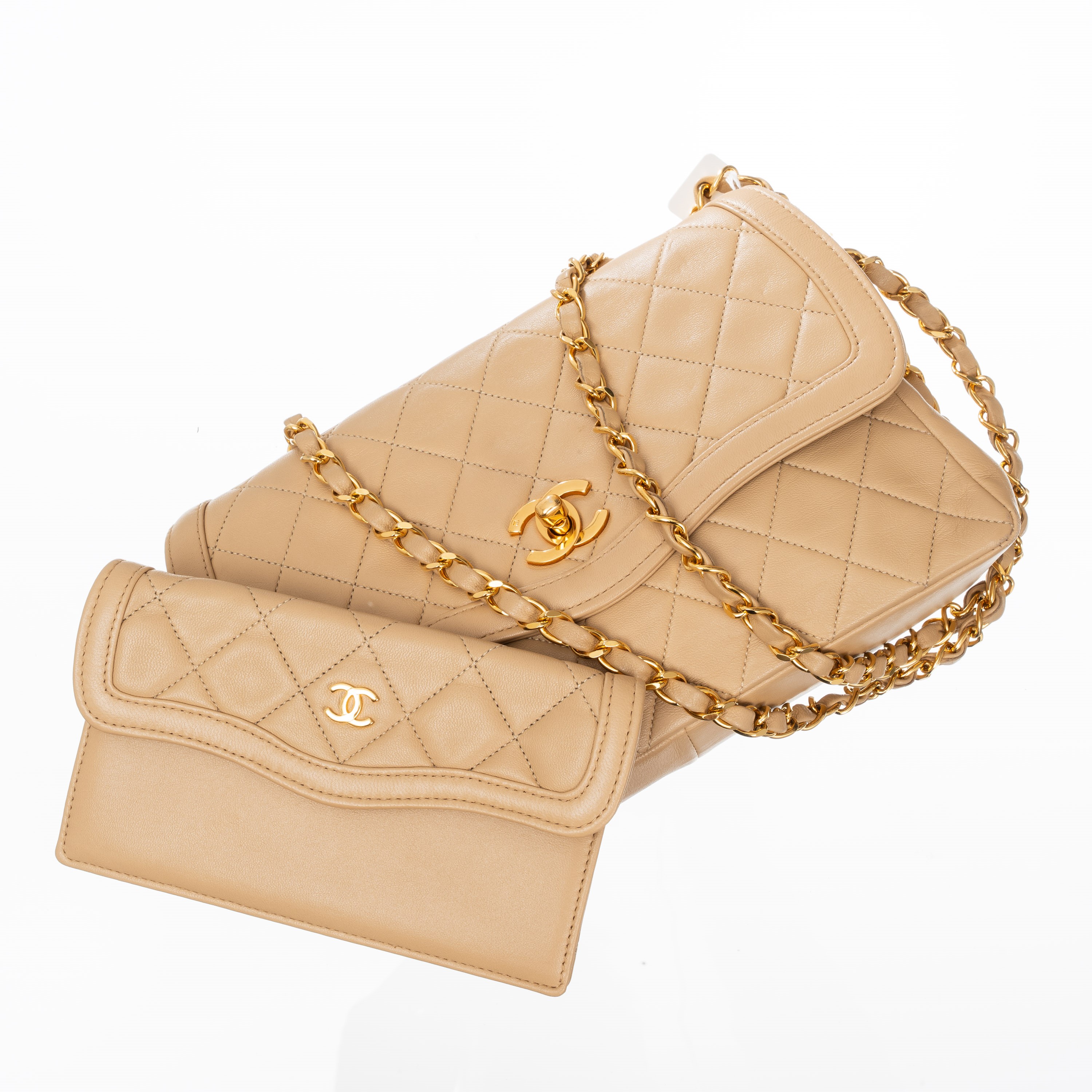 Chanel Single Flap Vintage in pelle d’agnello beige (1989-1991)