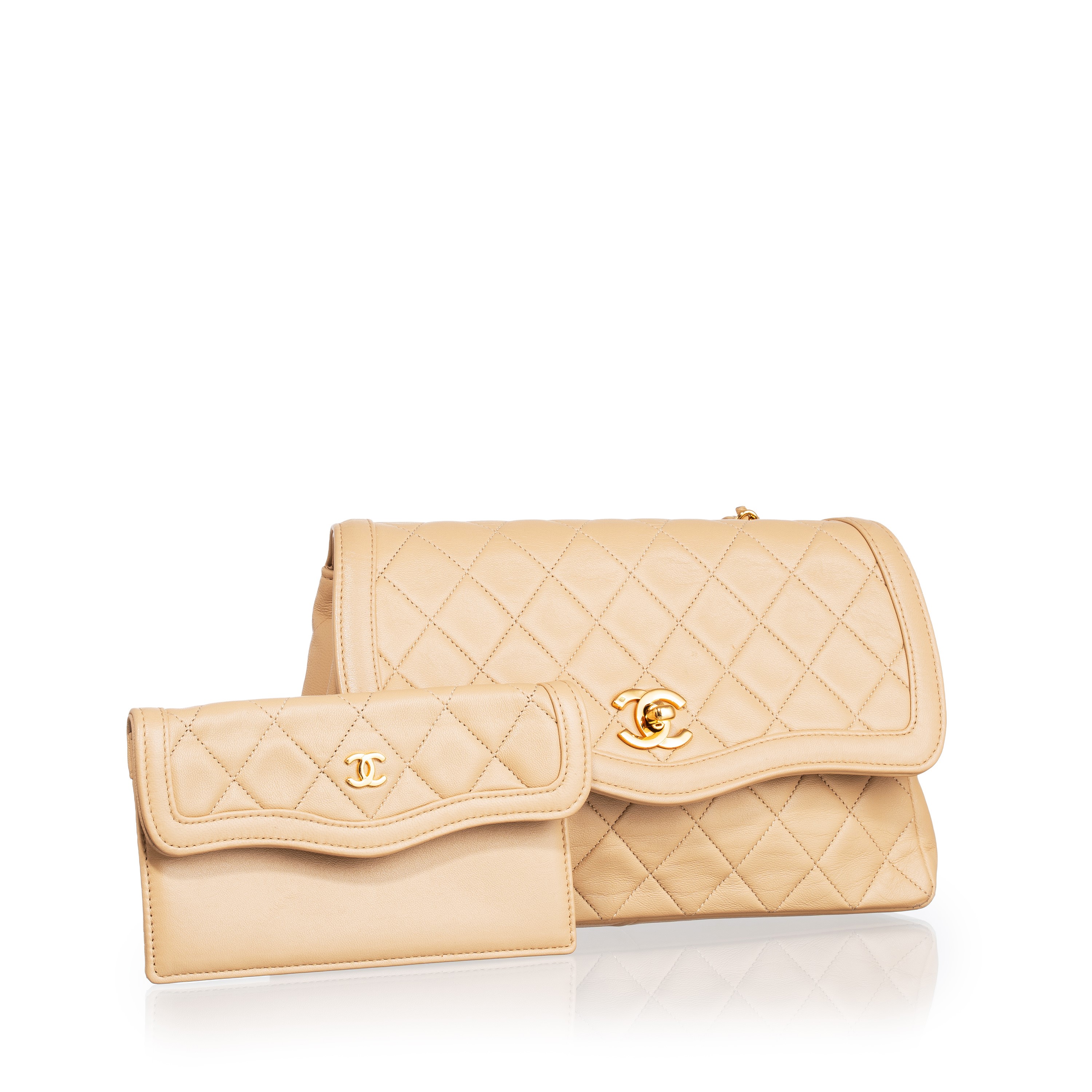 Chanel Single Flap Vintage in pelle d’agnello beige (1989-1991)
