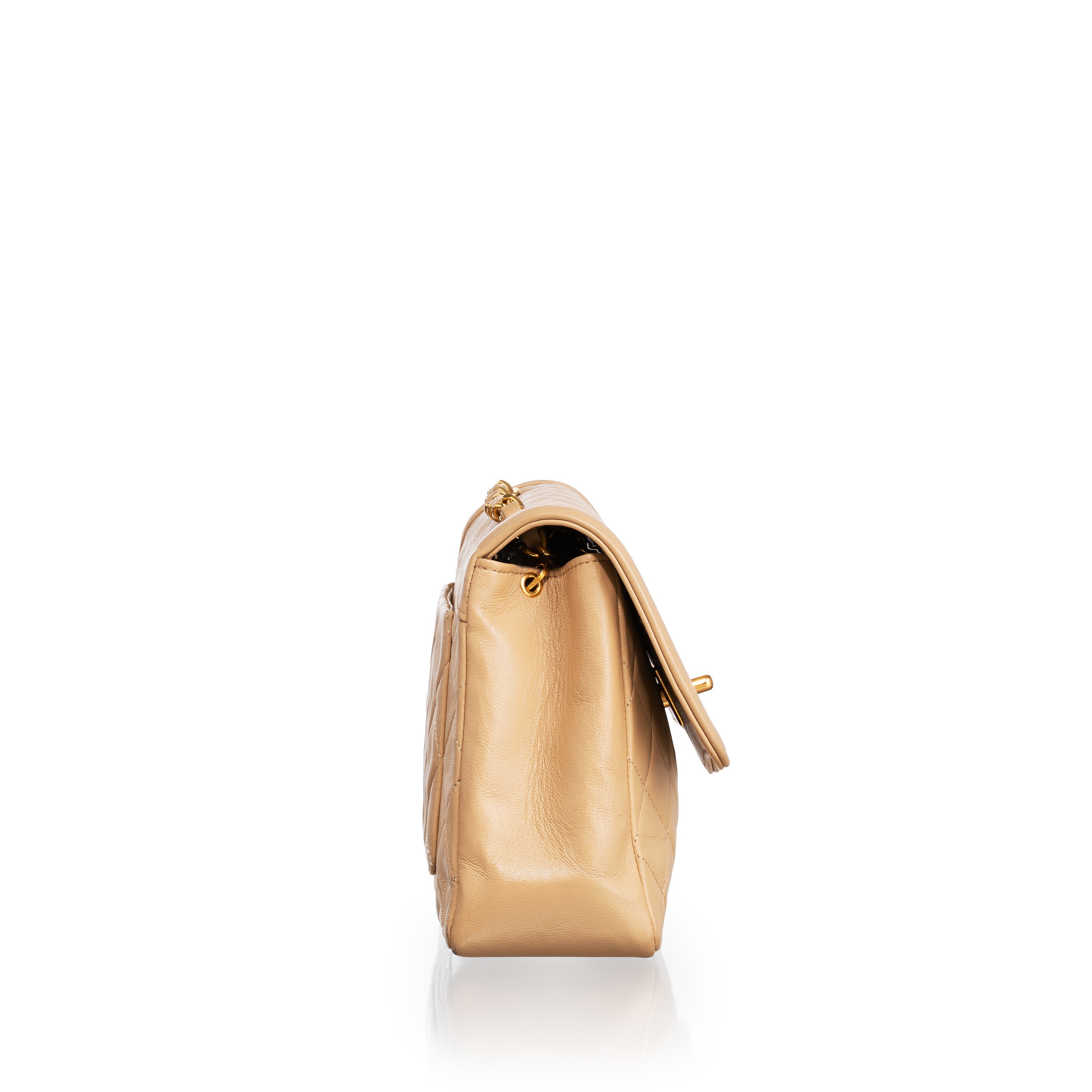 Chanel Single Flap Vintage in pelle d’agnello beige (1989-1991)