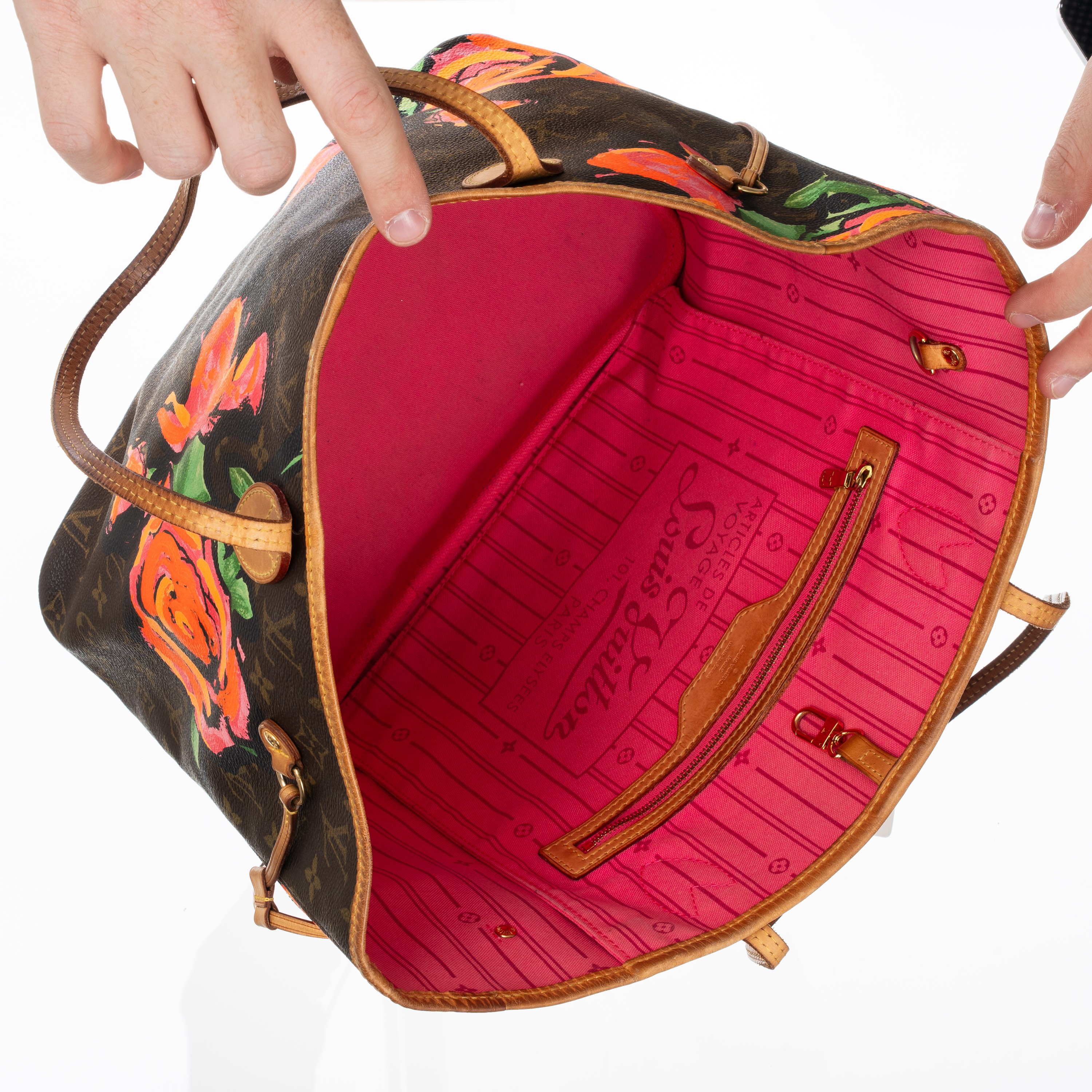 Louis Vuitton - Neverfull MM Limited Edition Roses LV by Stephen Sprouse