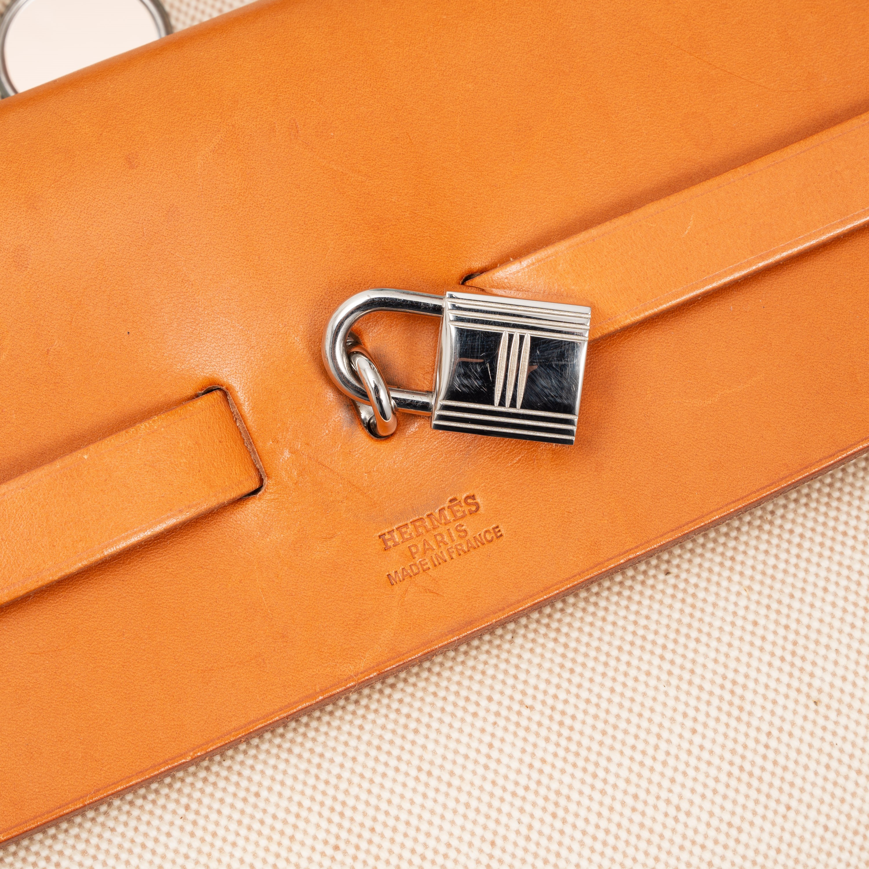 Hermès - Herbag 50 borsone da viaggio in Vache Hunter e Toile Naturelle (1998)