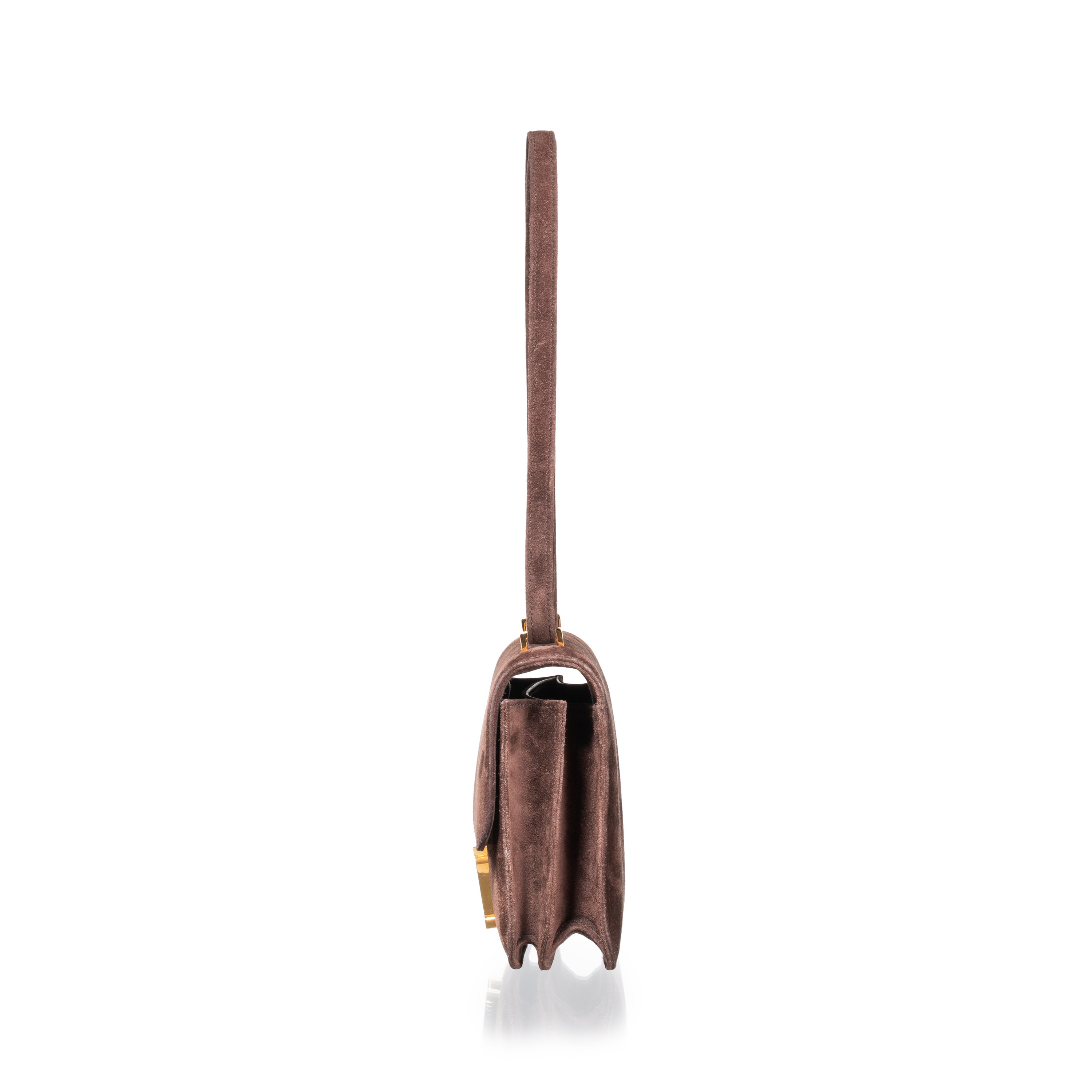 Hermès - Mini Constance 18 in pelle scamosciata marrone con metalleria dorata (2006)