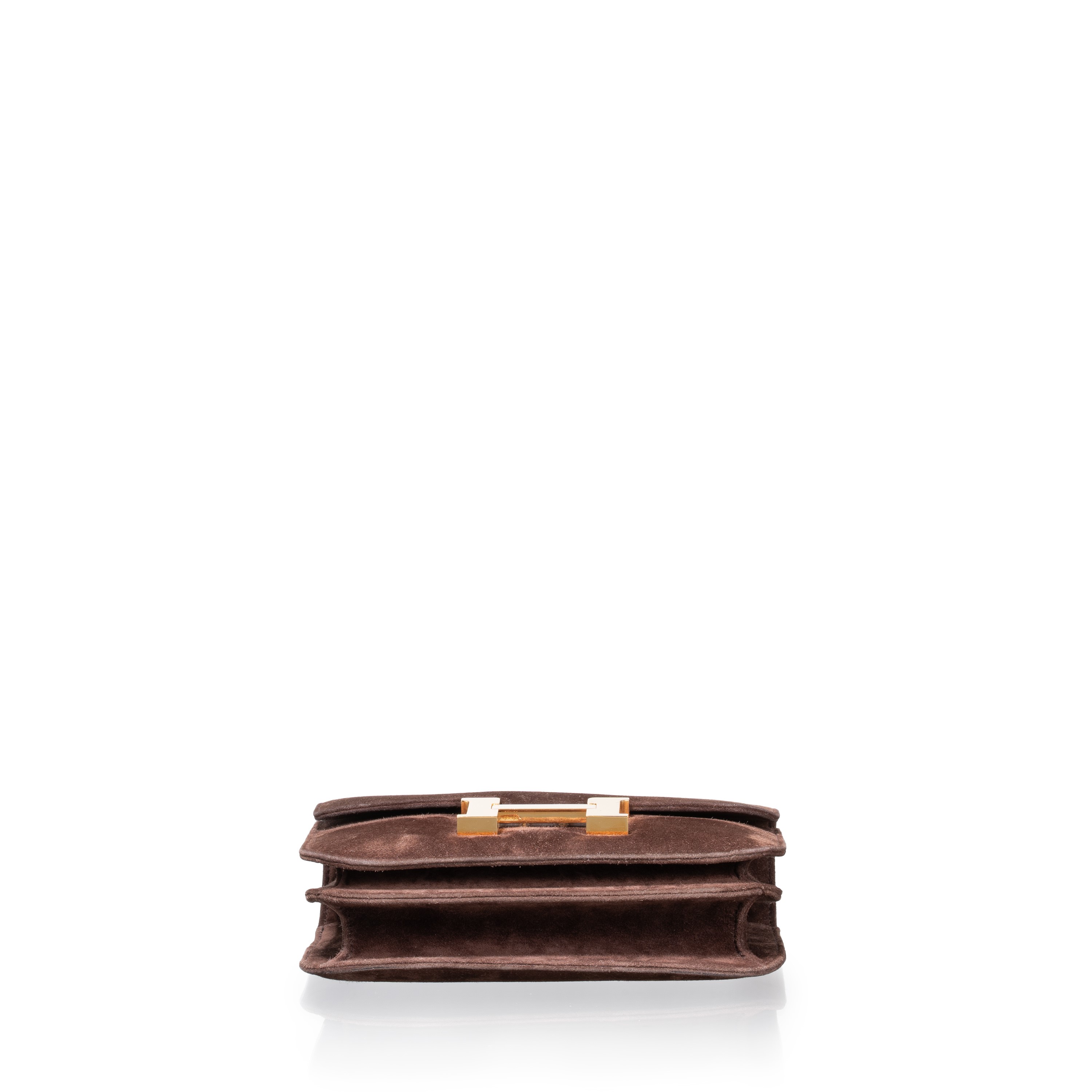 Hermès - Mini Constance 18 in pelle scamosciata marrone con metalleria dorata (2006)